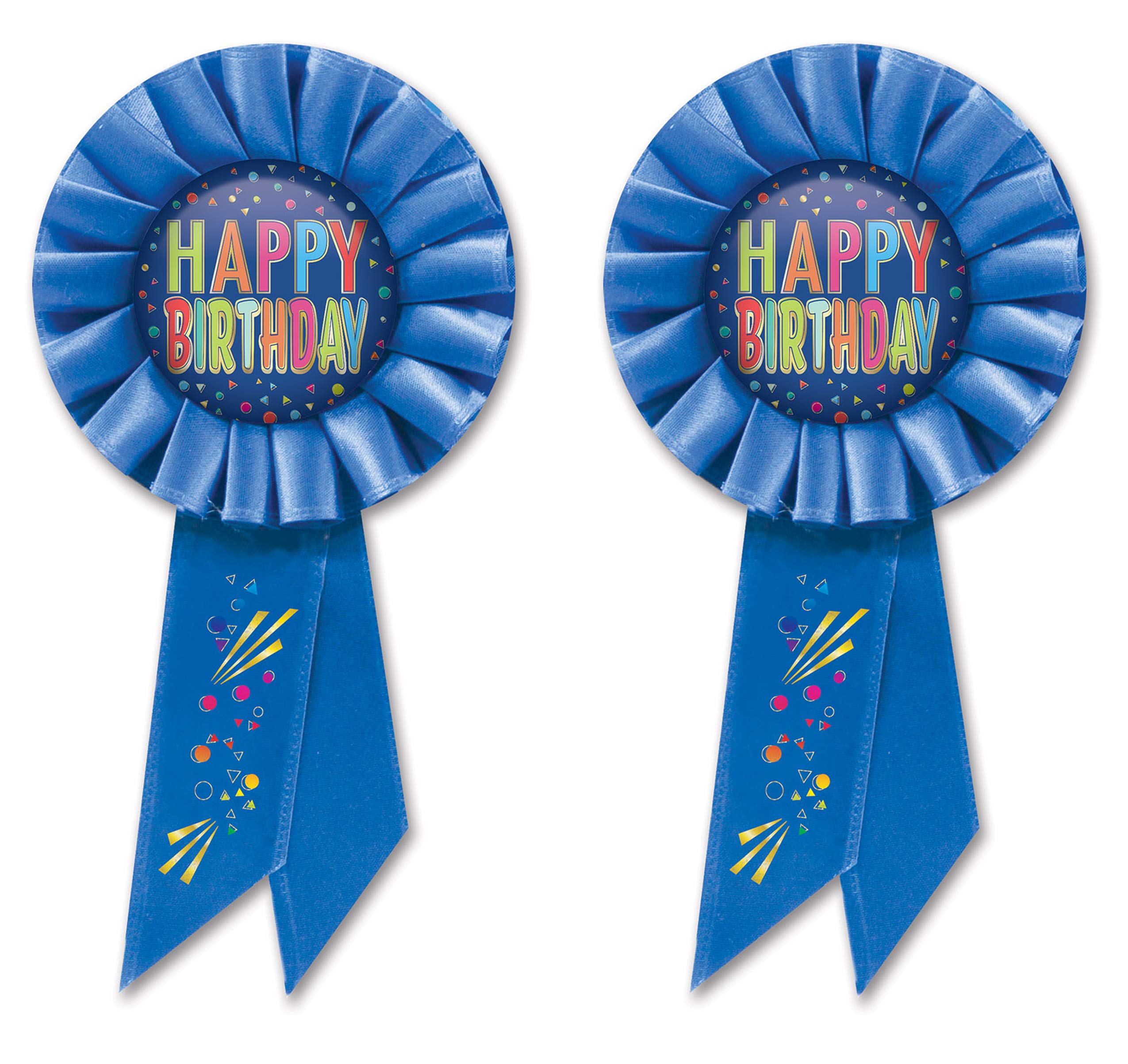 Beistle Happy Birthday Rosette - Stoffrosette Rot Für Geburtstagsparty