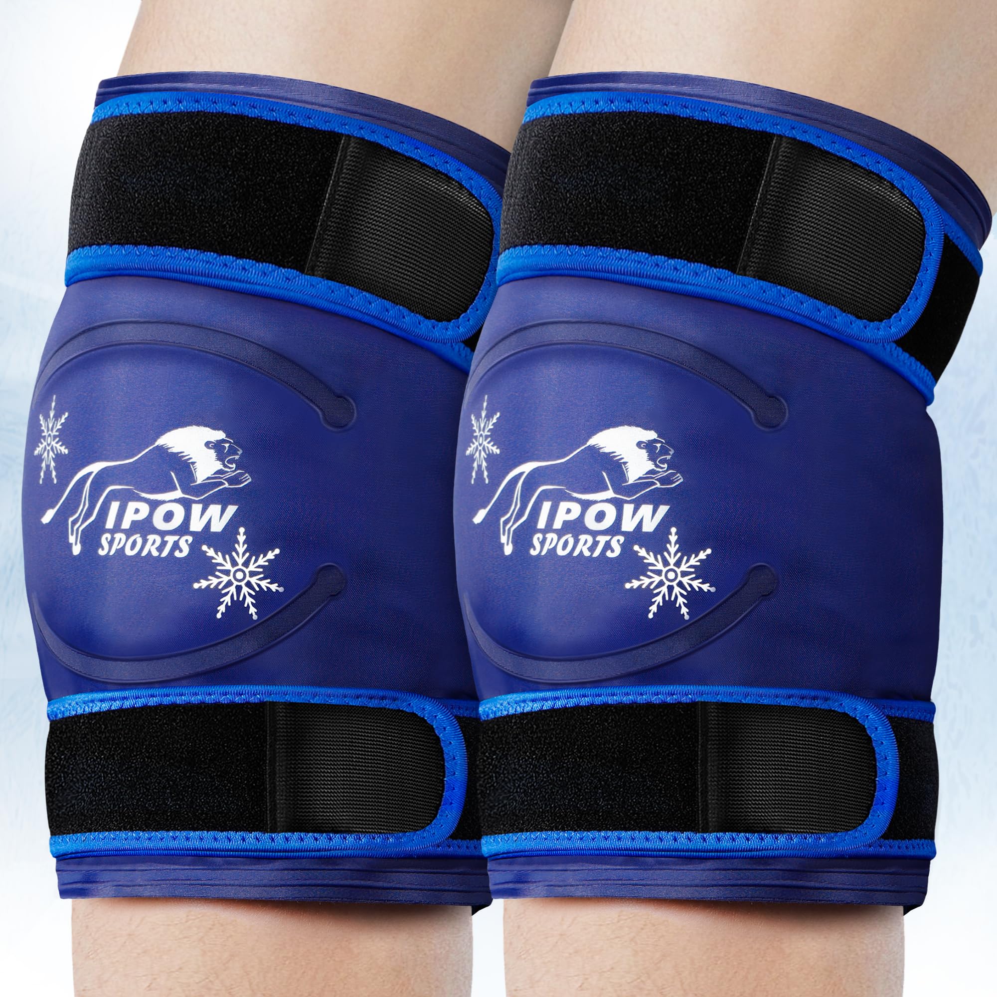 IPOW 2 PACK 20’’ XXXL Knee Ice Pack Wrap, Reusable Cold Pack Wrap Around Entire Knee After Surgery, Soft Gel Ice Bags for Injuries, Cold Therapy, Knee Surgery Recovery Aids, Swelling, 1 Pack