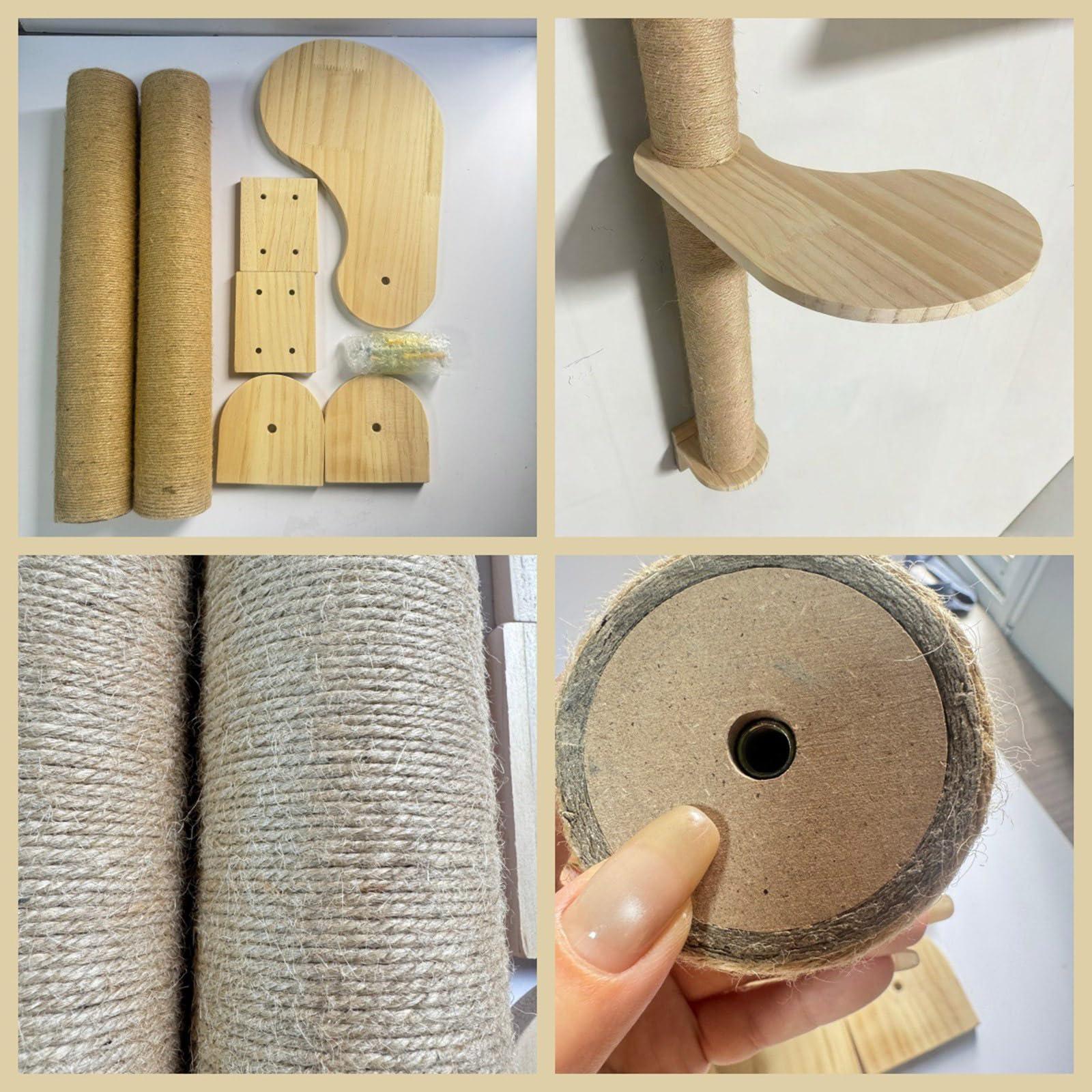 Cuerda para rascar Gatos de Montaje en Pared, Juguete para Escalar para Mascotas, Estante Interactivo para Gatos pequeños y Grandes, Estante de Escalada para Gatos de Interior