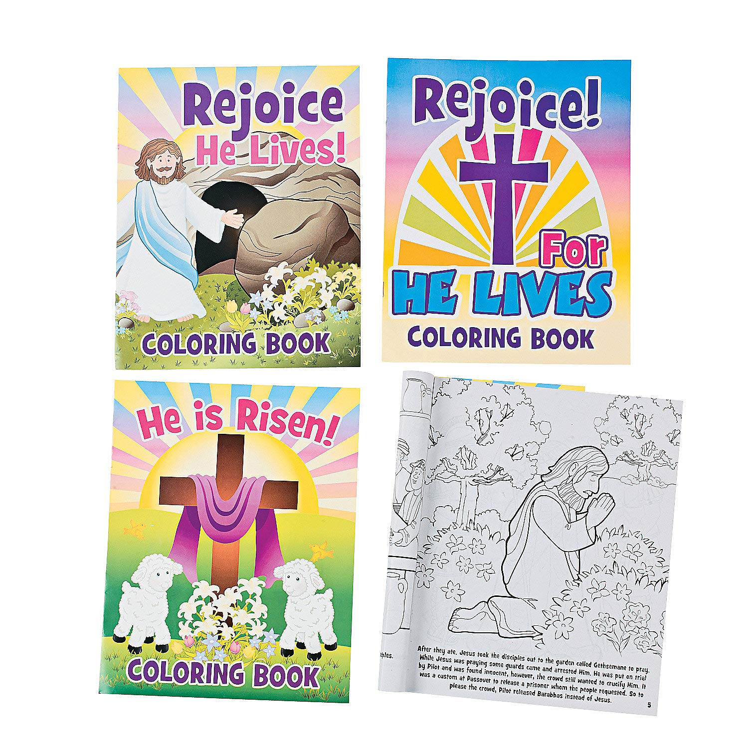 Fun Express He Lives Religious Easter Coloring Books (set of 12) Sunday School and Religious Gifts for Kids
