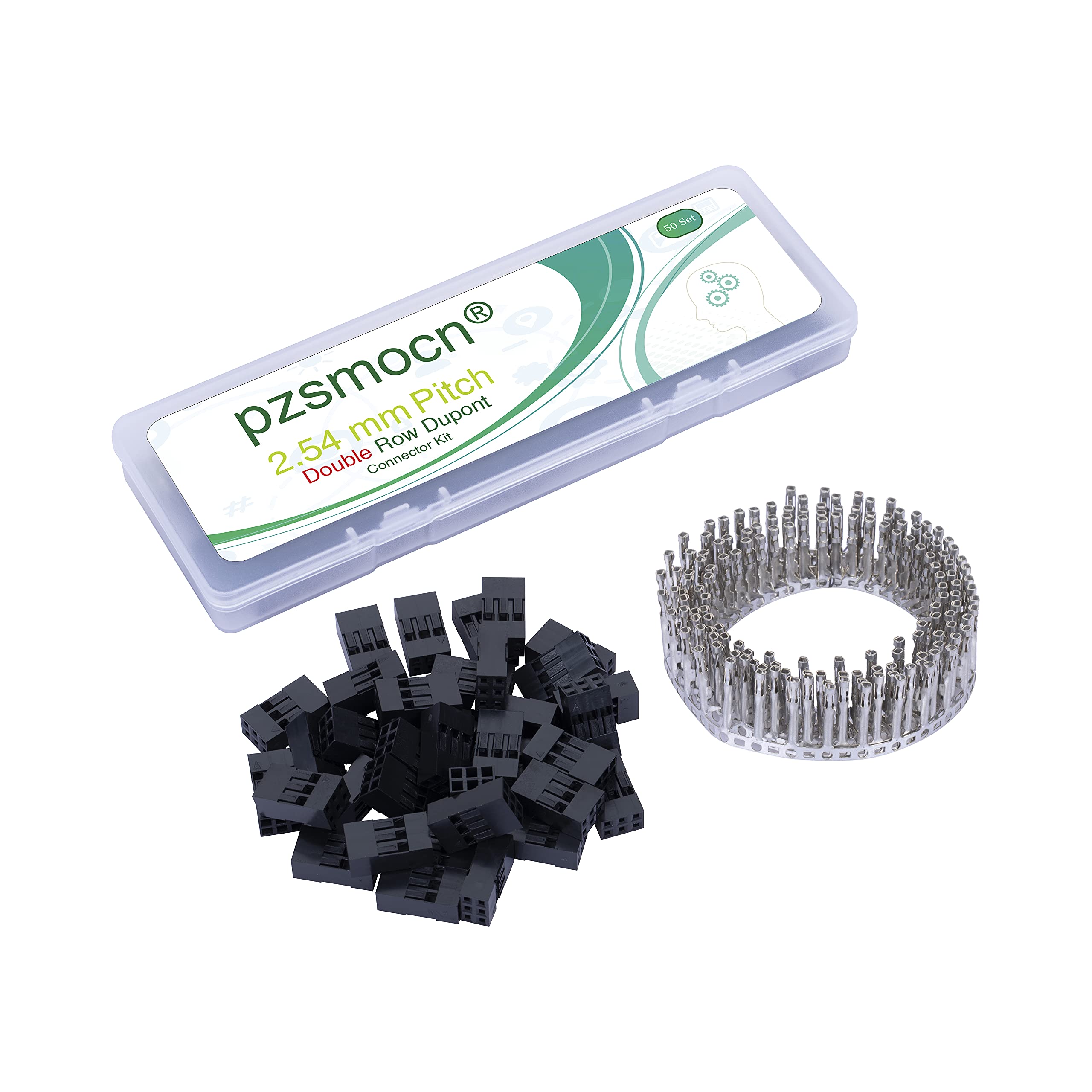 Pzsmocn 50 Sets DuPont 2.54mm Pitch Double Row 3-Pin Female Adapter Cable Connector Accessories. 350 Pieces 2.54mm Pitch DuPont Double Row 3-Pin Adapter Female Housing Socket Terminal, Crimp Pins Kit.