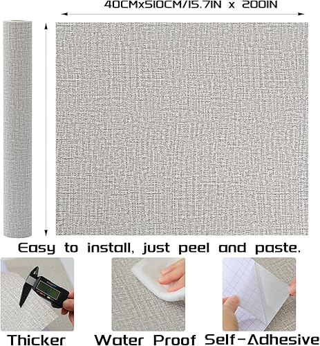 Miniatura 131 de Papel de contacto negro – Papel tapiz de 15.7 x 200 pulgadas, papel tapiz negro mate, papel adhesivo decorativo autoadhesivo y extraíble para Mate