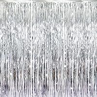 Vista 82 de GOER - Cortinas de tiras metálicas/oropel para fiestas, telón de fondo para fotos, cumpleaños, graduaciones, Año Nuevo, bodas, de 3.2 x 9.8 pies