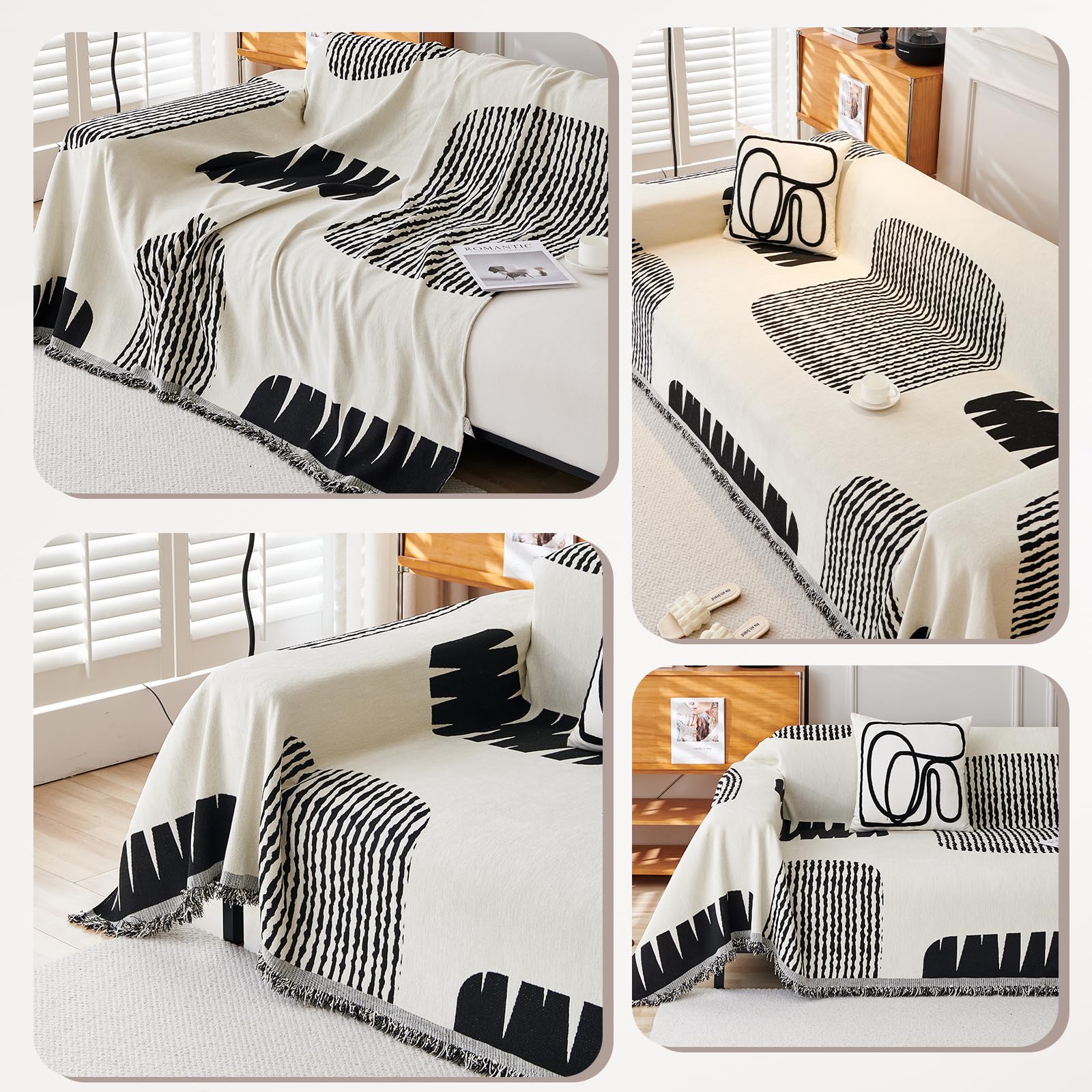 Funda Sofa, Cubre Sofas, Funda de sofá, Manta Cubre Sofa, Funda de sofá Lavable para Todas Las Estaciones, Manta Sofá Multifunción 180 * 260cm-Negro