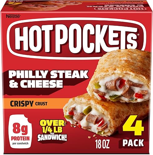 Hot Pockets Philly Steak And Cheese, Crispy Crust, Frozen Sandwiches, Frozen Sna