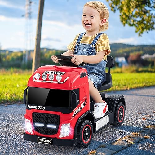 Miniatura 2 de Costzon Ride on Car, 6V Battery Powered Kids Car to Drive with Height Adjustable Seat, LED Lights, Music & Horn Sound, Electric or Coasting Mode,