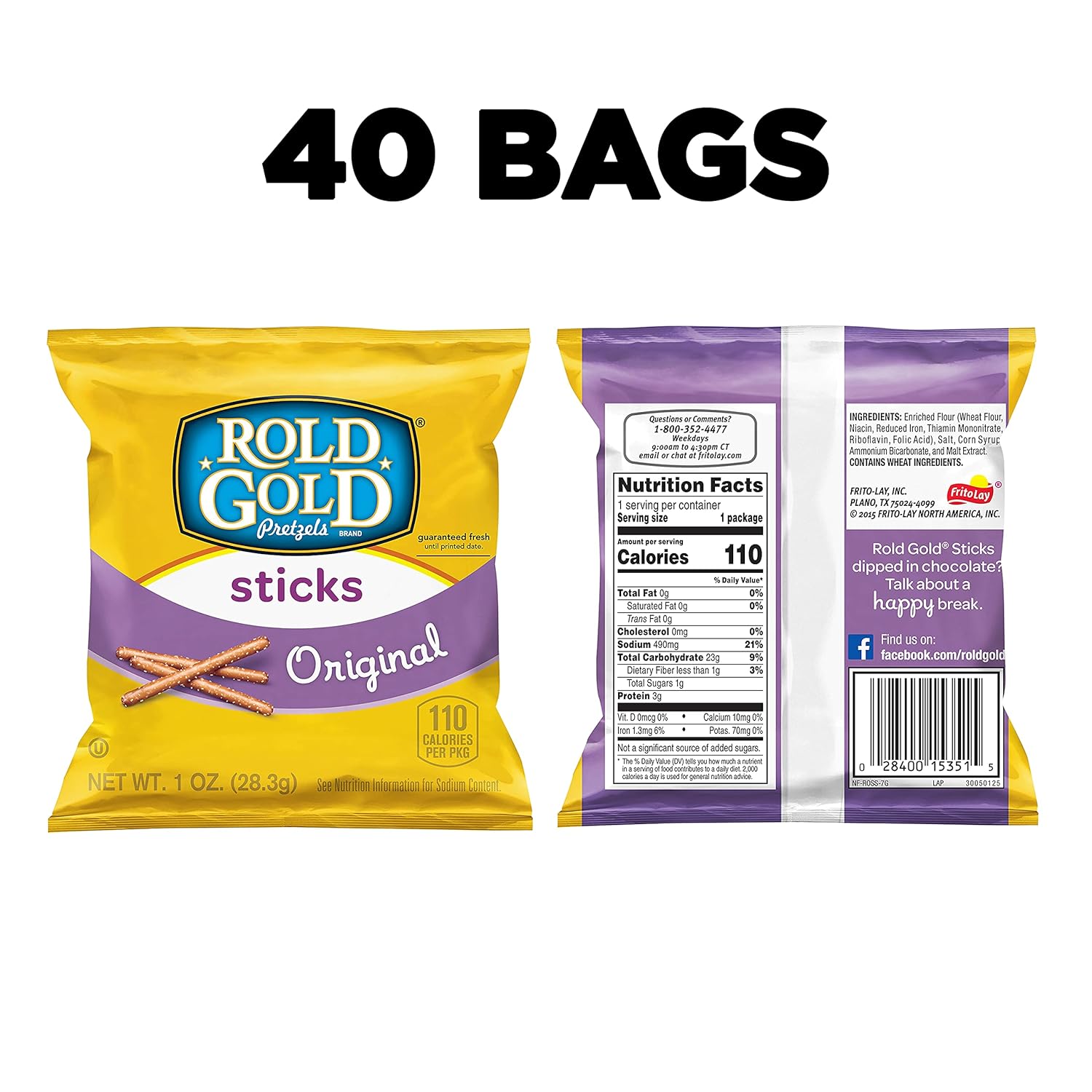 Black Friday 🔥 Rold Gold Pretzel Sticks, 1 Ounce (Pack of 40)