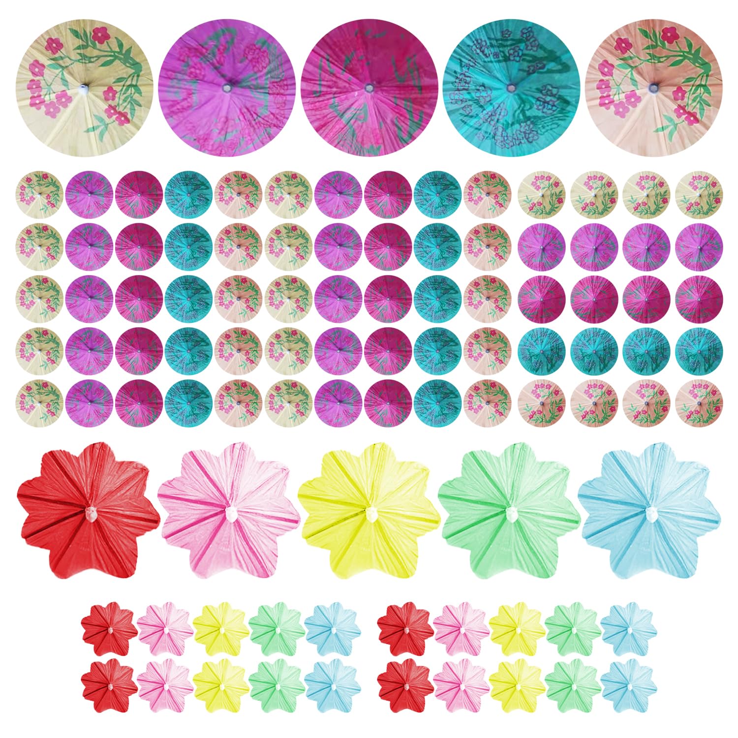 70 Paraguas De Frutas Pequeñas Firmadas, 20 Paraguas De Flores Firmadas, Paraguas De Cóctel, Decoraciones De Cócteles, Cócteles Con Paraguas De Papel, Decoraciones De Cócteles De Papel