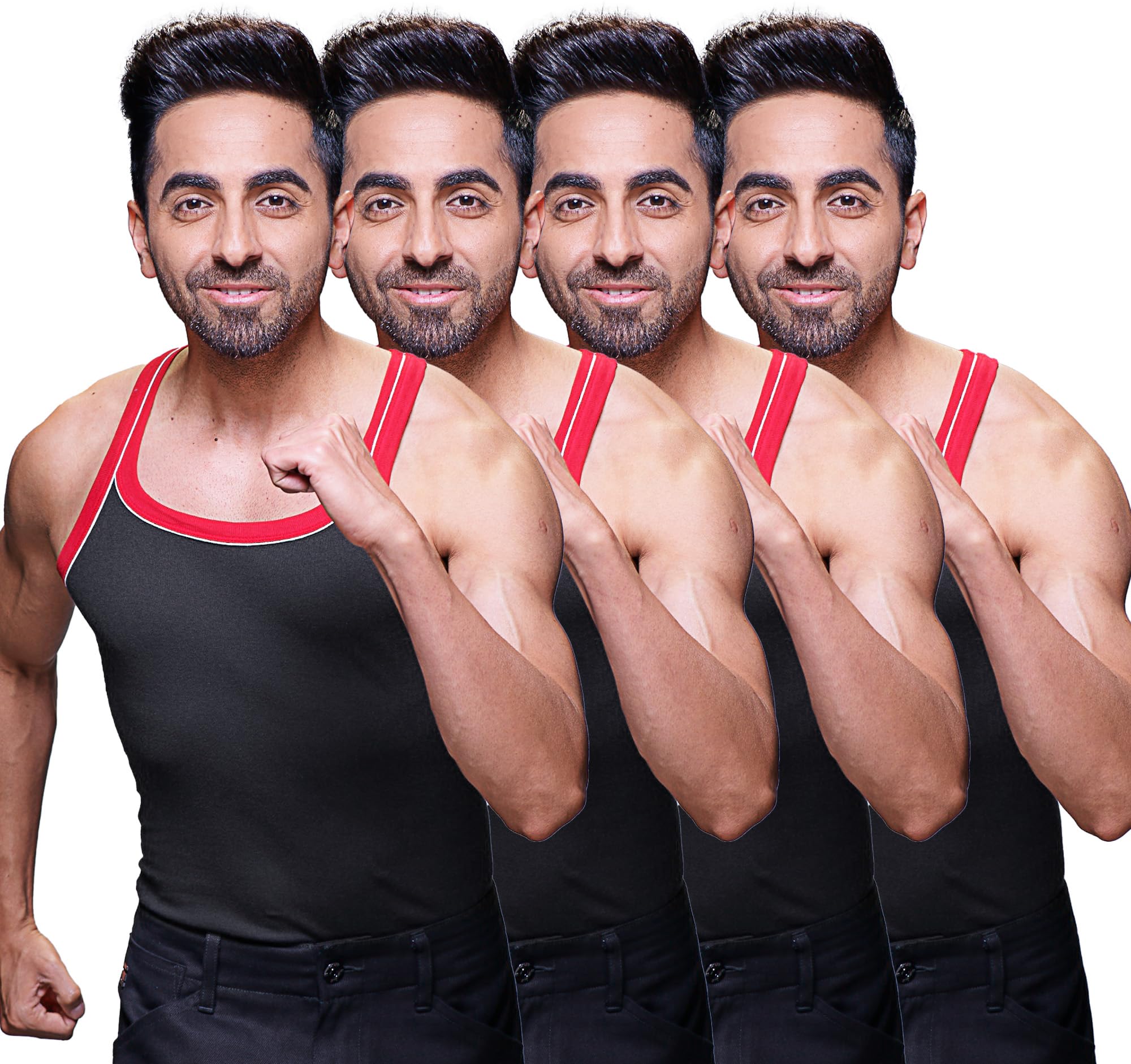 - Vest for Men's Ribbed 100% Cotton Gym Vest Slim Fit Sleeveless Sports,Breathable Stretchable Muscle Baniyan for Men, Stylish Assorted Innerwear for Workout & Running (Pack of 4)