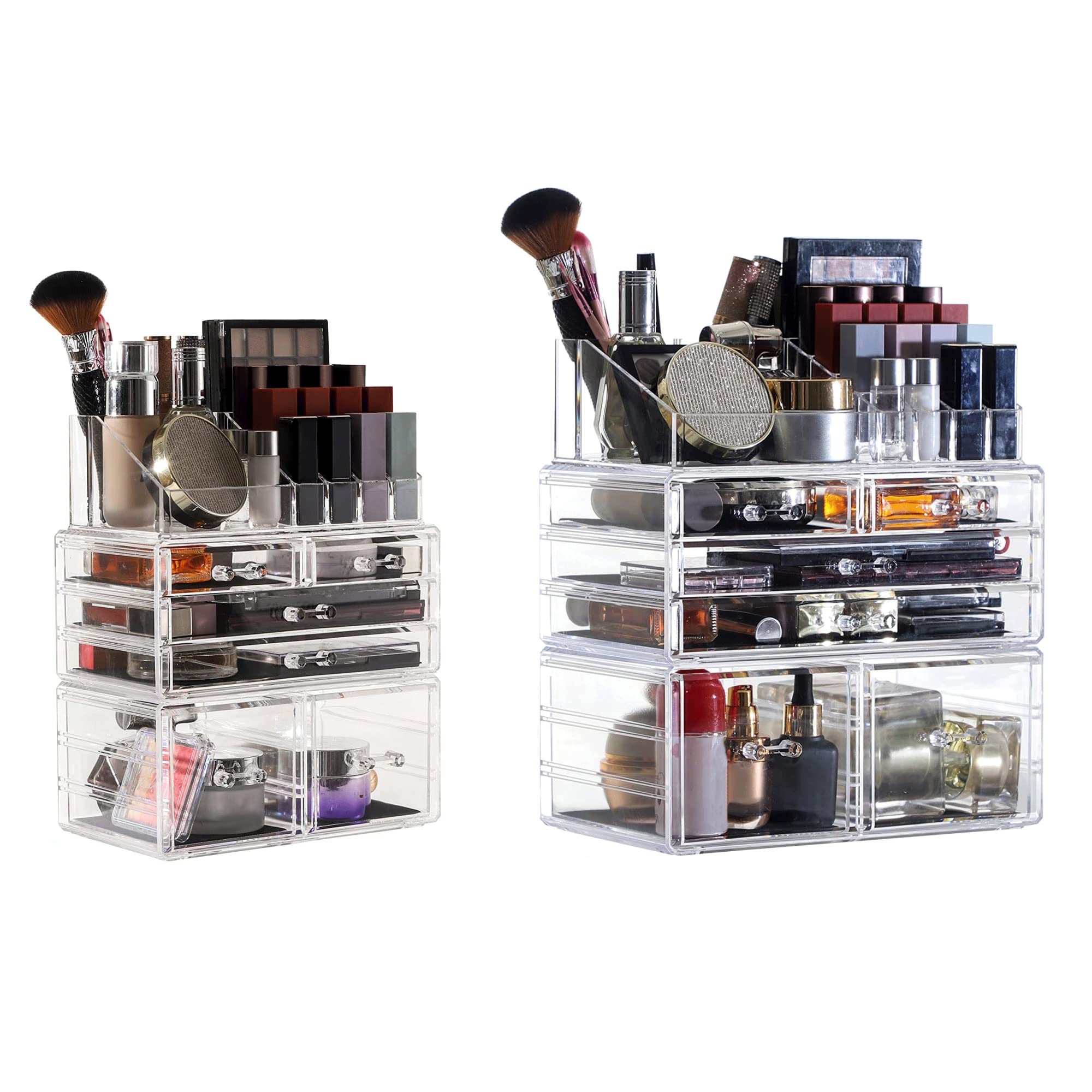 Borsa per Il Trucco Scatola di immagazzinaggio cosmetica acrilica Vetrina cosmetica Trasparente Scatola di immagazzinaggio combinata Multifunzionale impilabile Organizzatore per Profumi(04)