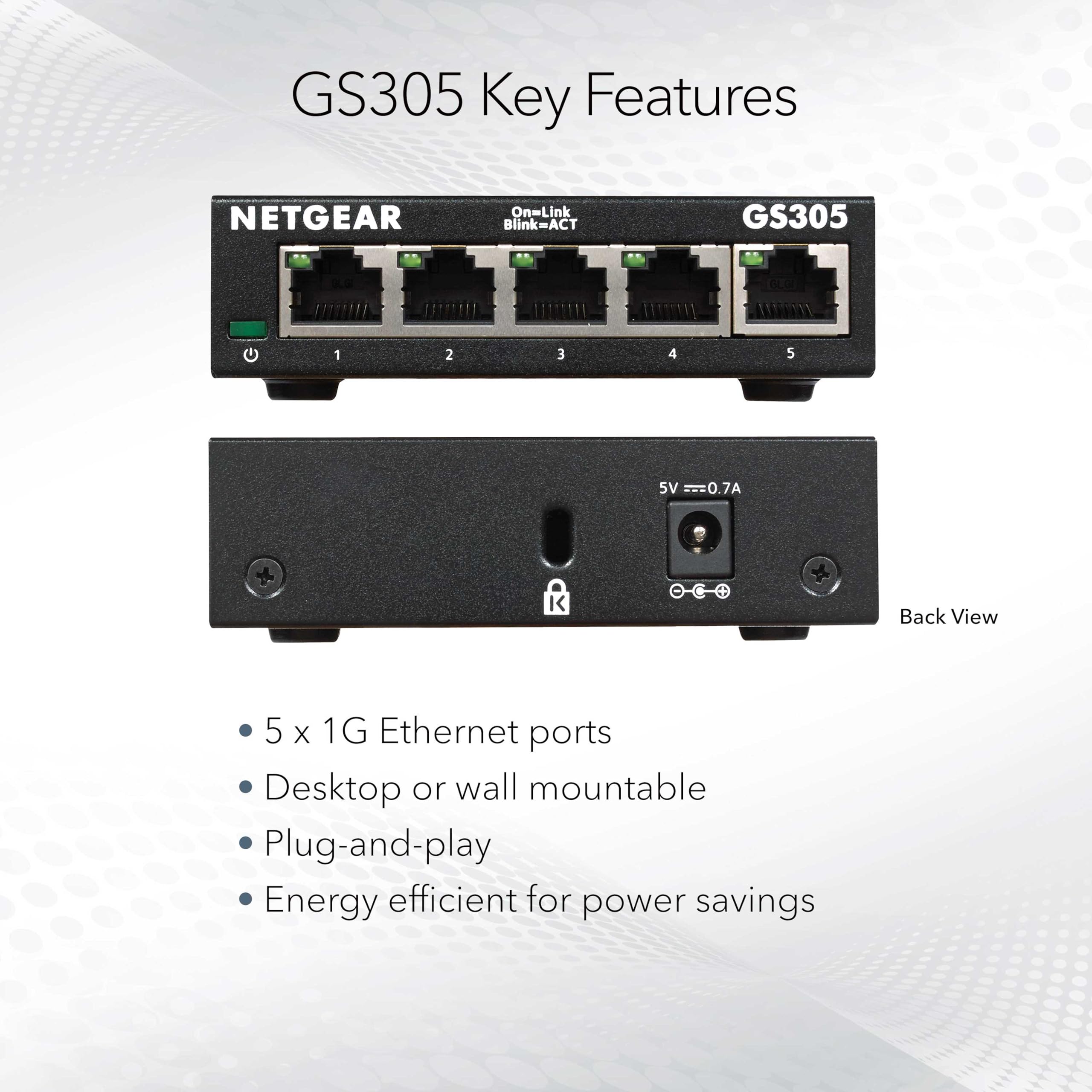 Amazon.com: NETGEAR 5-Port Gigabit Ethernet Unmanaged Essentials
