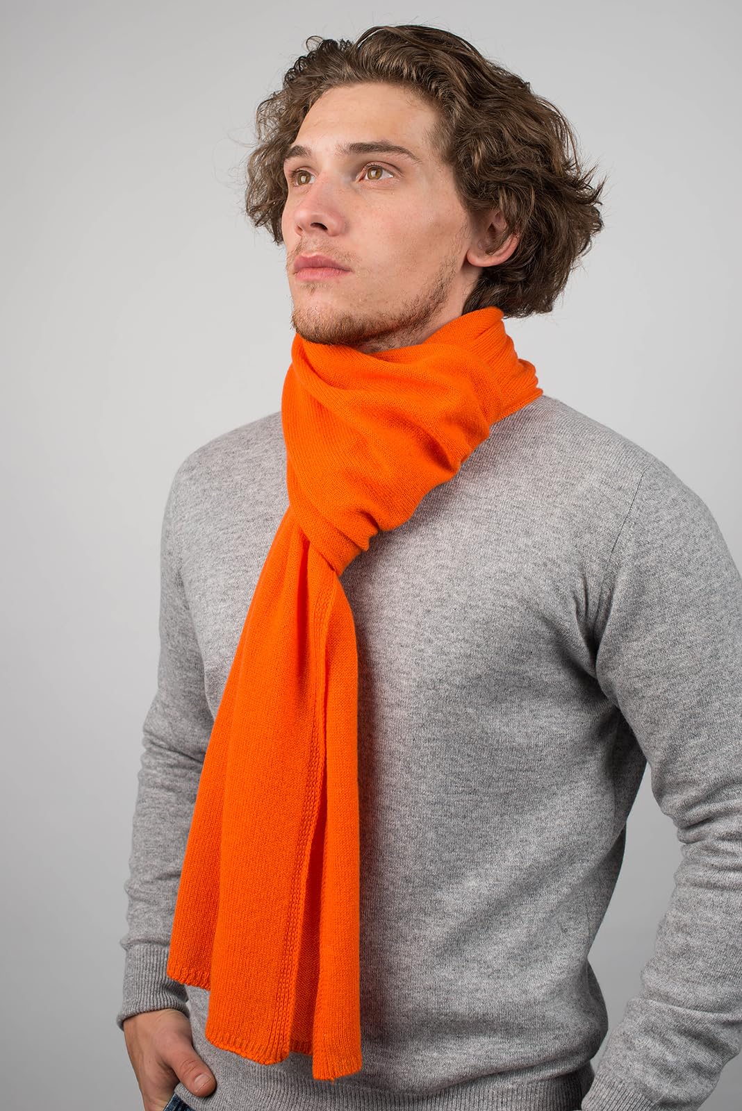 Dalle Piane Cashmere Herren Schal Uni 100% Kaschmir | Halstuch für Büro, Abend und Reisen, 200x35 cm, vier Jahreszeiten, Geschenk für Ihn, Made in Italy
