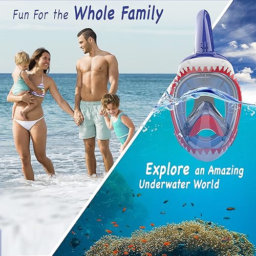 Miniatura 2 de Juego completo de máscara de esnórquel para niños, juego de esnórquel con soporte de cámara desmontable. Correas ajustables, antivaho y antifugas,
