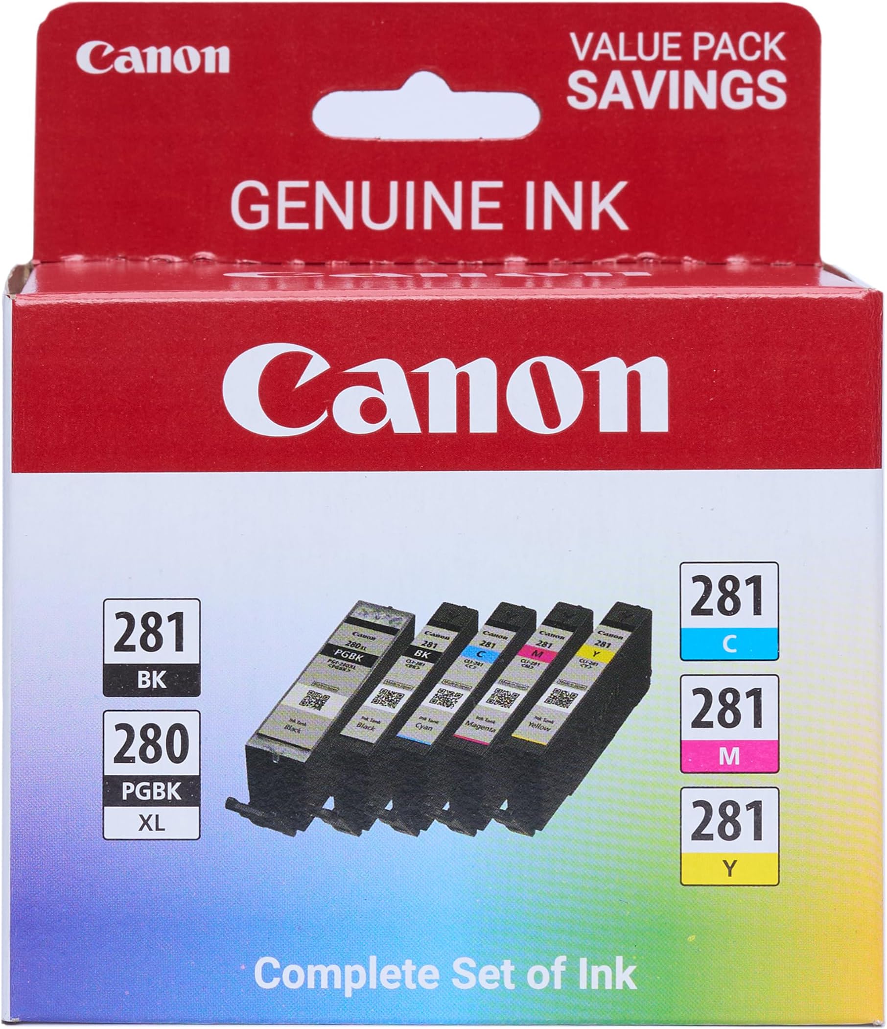 PGI-280XL/CLI-281 5 Color Pack Compatible to TR8520, TR7520, TS9120 Series,TS8120 Series, TS6120 Series