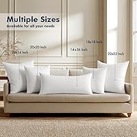 Vista 6 de MIULEE - Rellenos de almohadas decorativas, 14x36 pulgadas con relleno de fibra virgen 100% para cama y sofá