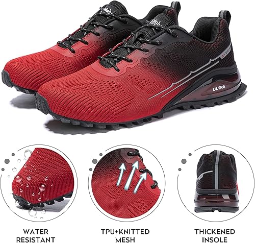 Miniatura 4 de Kricely - Tenis de correr para hombre, para caminar y hacer senderismo, tenis para entrenamiento funcional, para exteriores, calzado informal de