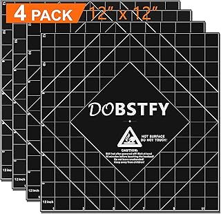 3D Printing Build Surface, 3D Printer Heat Bed Platform Sticker Sheet, 12" x 12" Square with Premium Adhesive for CR-10 / CR-10S,Hictop CR-10, Hictop Hero d3 3D Printers 310X310MM (Pack of 4)