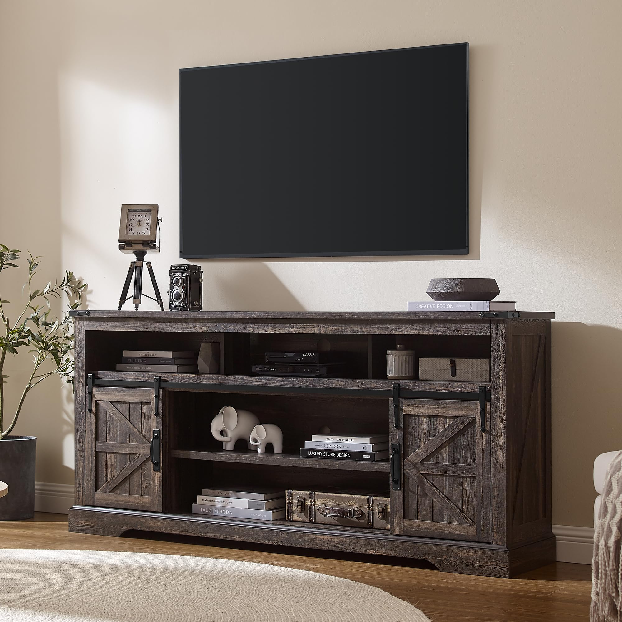 OKD 70' Farmhouse TV Stand for TVs up to 80'