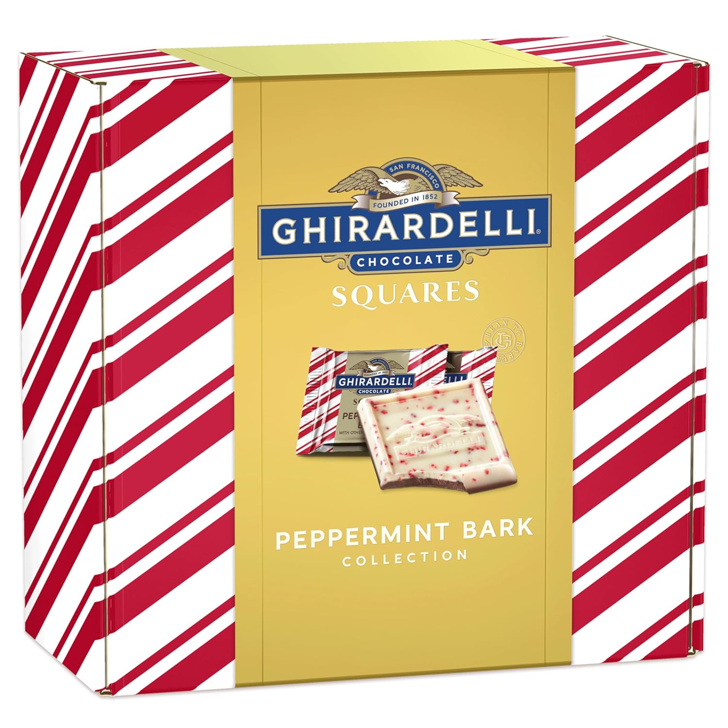 GHIRARDELLI® Peppermint Bark SQUARES® and Dark Chocolate Peppermint Bark SQUARES® Assortment Valentine's Day Gift Box, 24.7 oz Peppermint Bark Collection