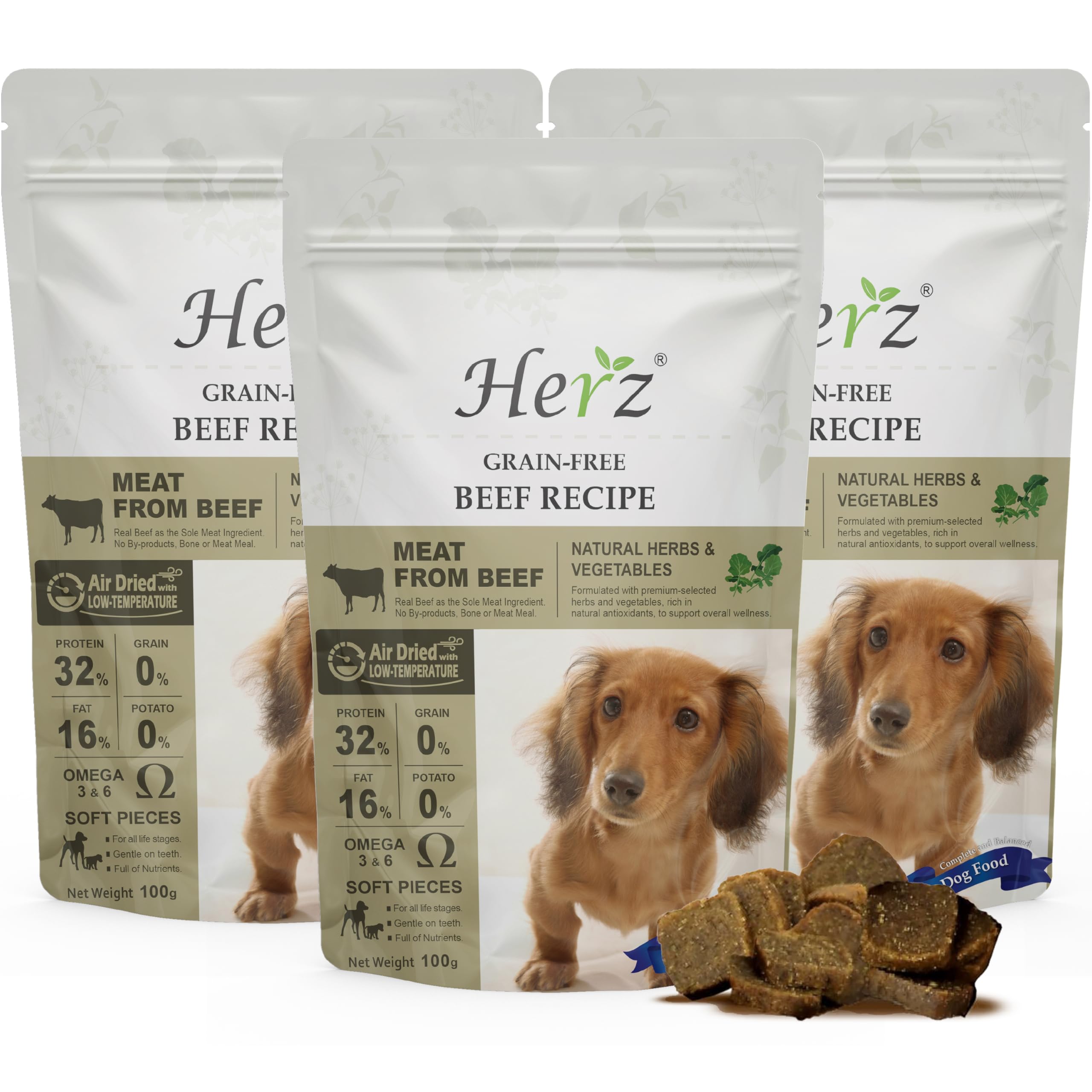 Amazon.co.jp: Herz エアドライ ドッグフード - ビーフレシピ (Pack of