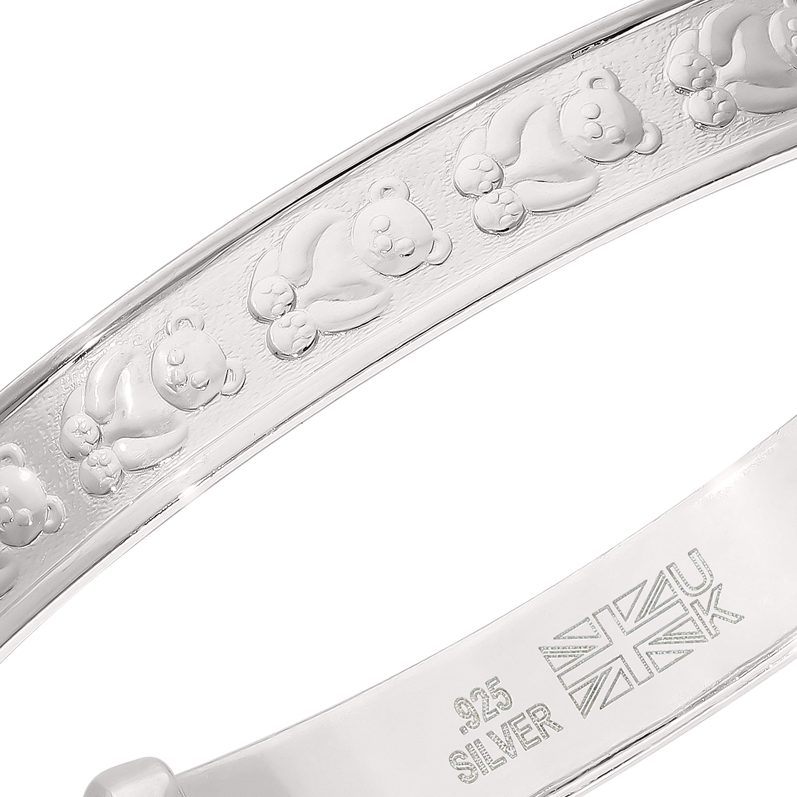 Bracelet pour enfant en argent sterling 925 avec motif ours en peluche, 1, Argenté