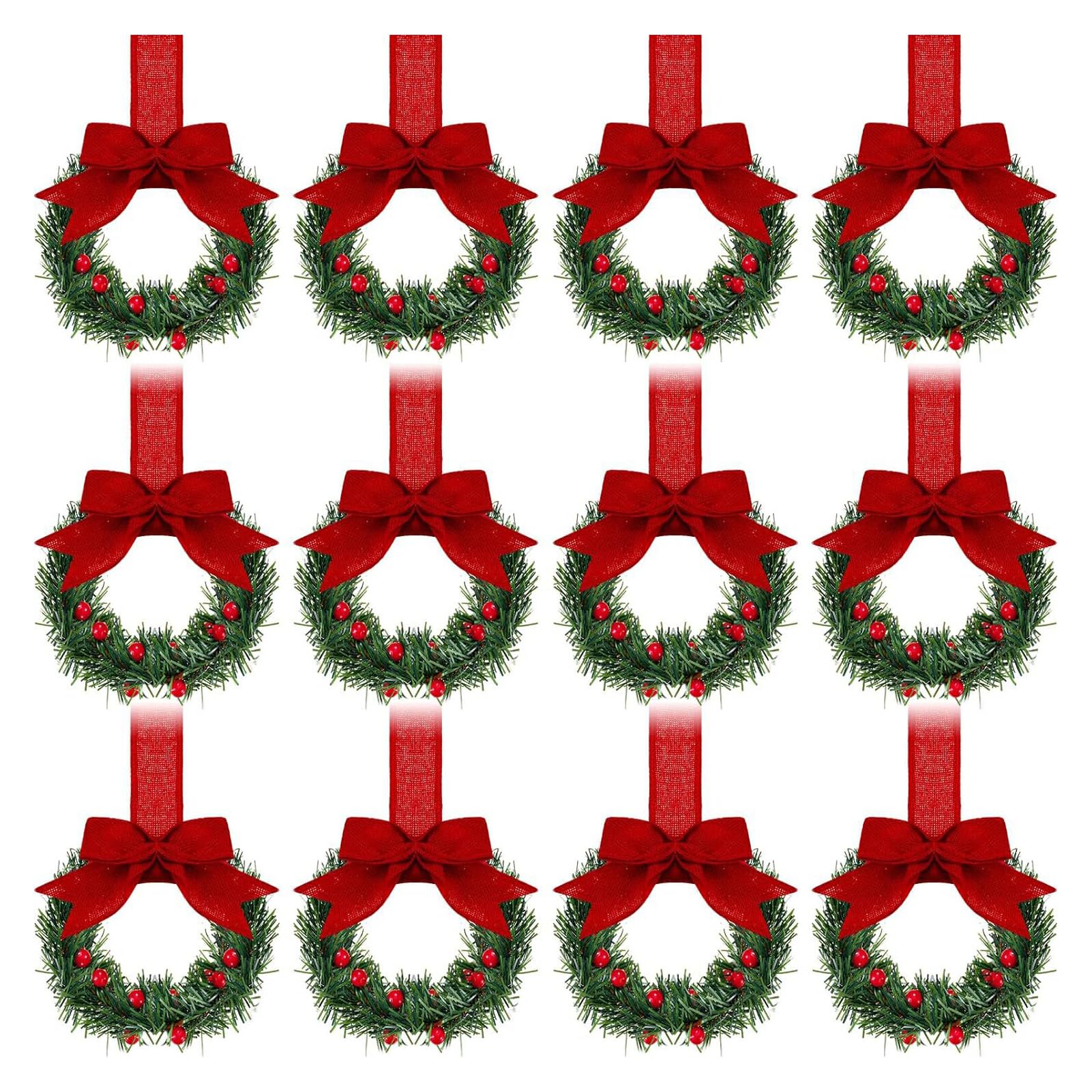 yuwqqoajv Seasonal Splendor Mini Christmas Wreath With Ribbon Suitable For Decorating Flower Garlands On Kitchen Forwindows ABS, Style 3