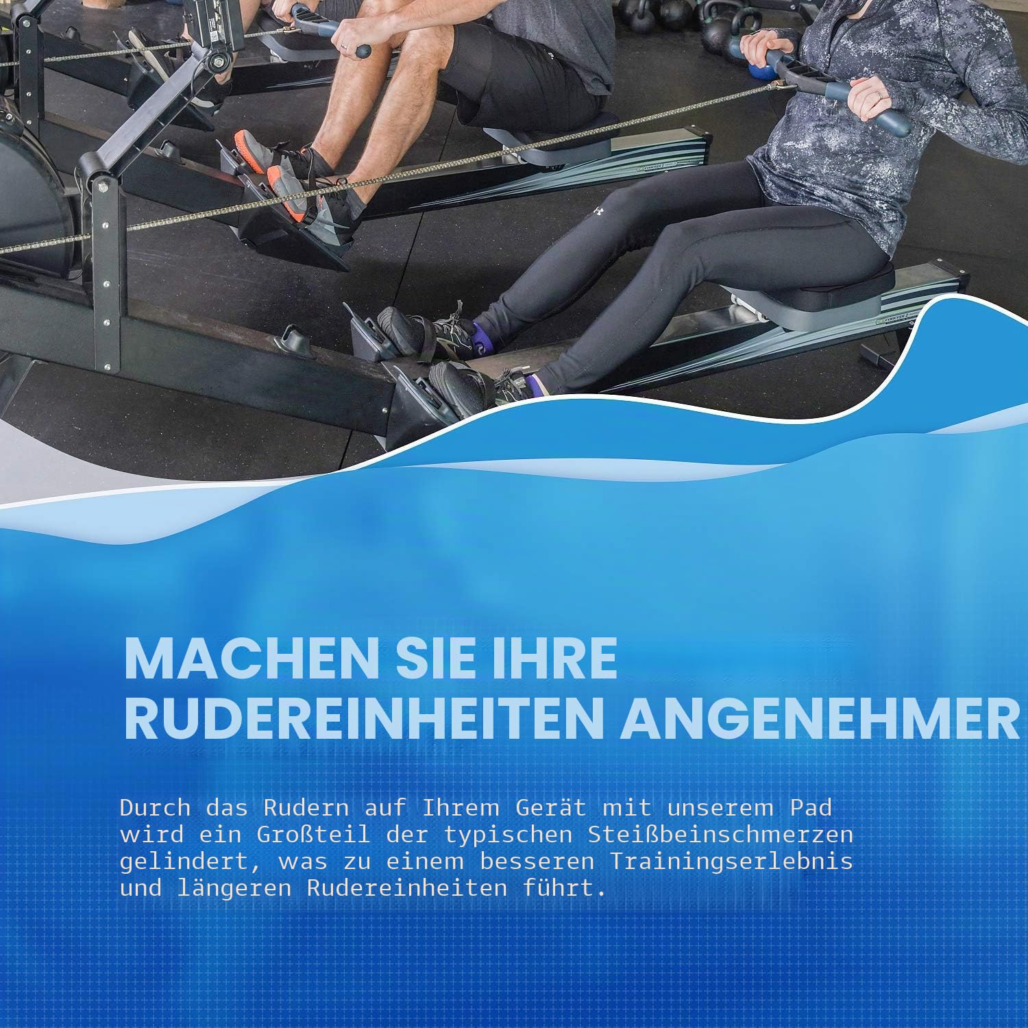 Memory-Schaum-Auflage für das Concept 2-Rudergerät, Schwarz