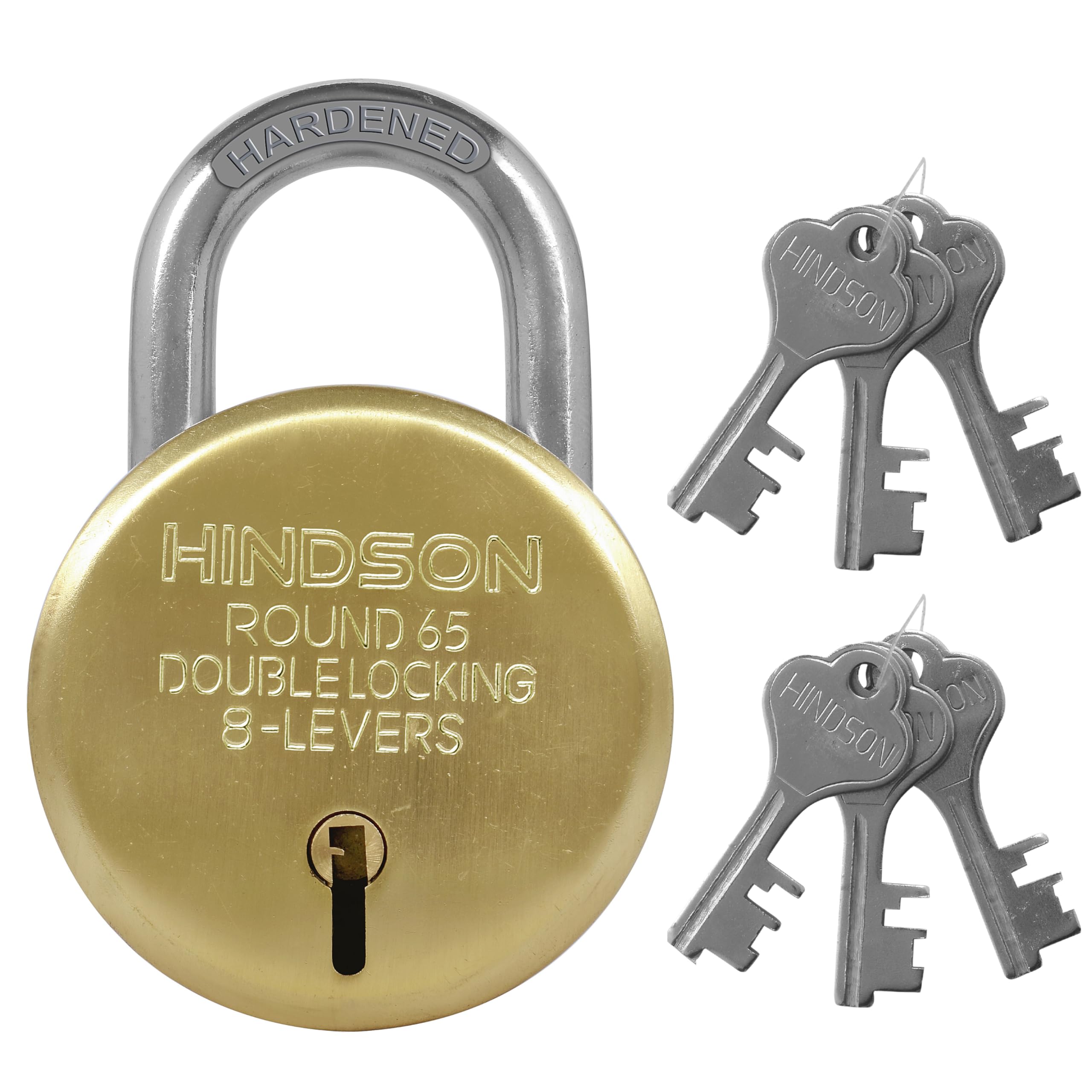 Hindson 65mm Round Lock with 6 Keys - Brass Finish and Double Locking Mechanism for Home, Offices, Appartments, Main Doors, Gates, and Shutters (B0CN4MMLRV) Amazon Price History, Amazon Price Tracker