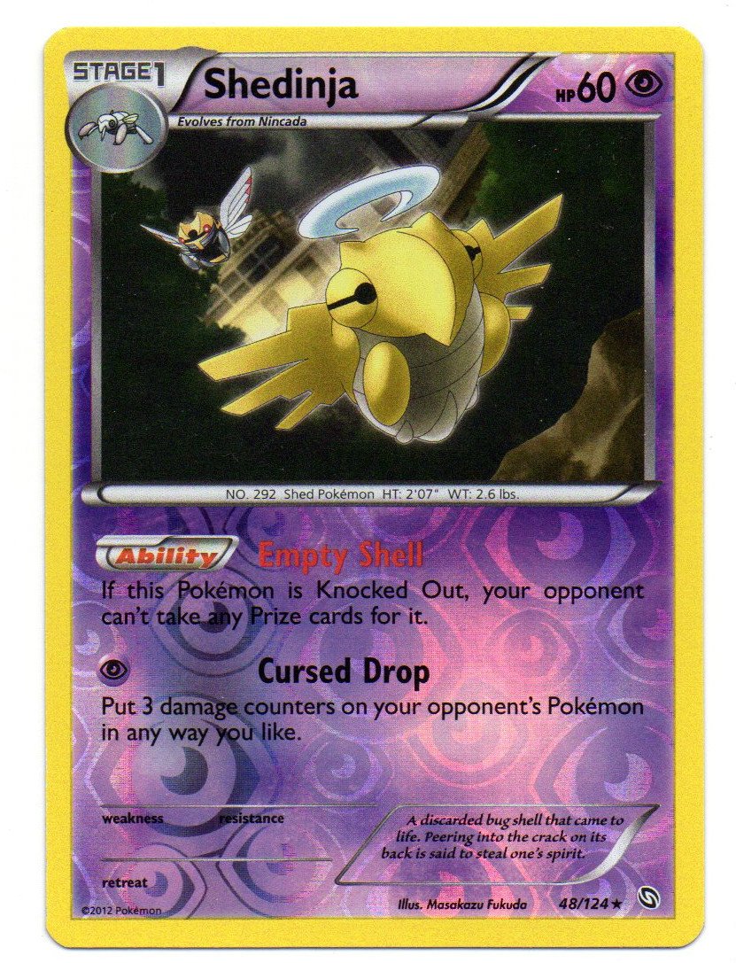 Pokemon Shedinja Reverse Holo Foil Card Dragons Exalted 48 124