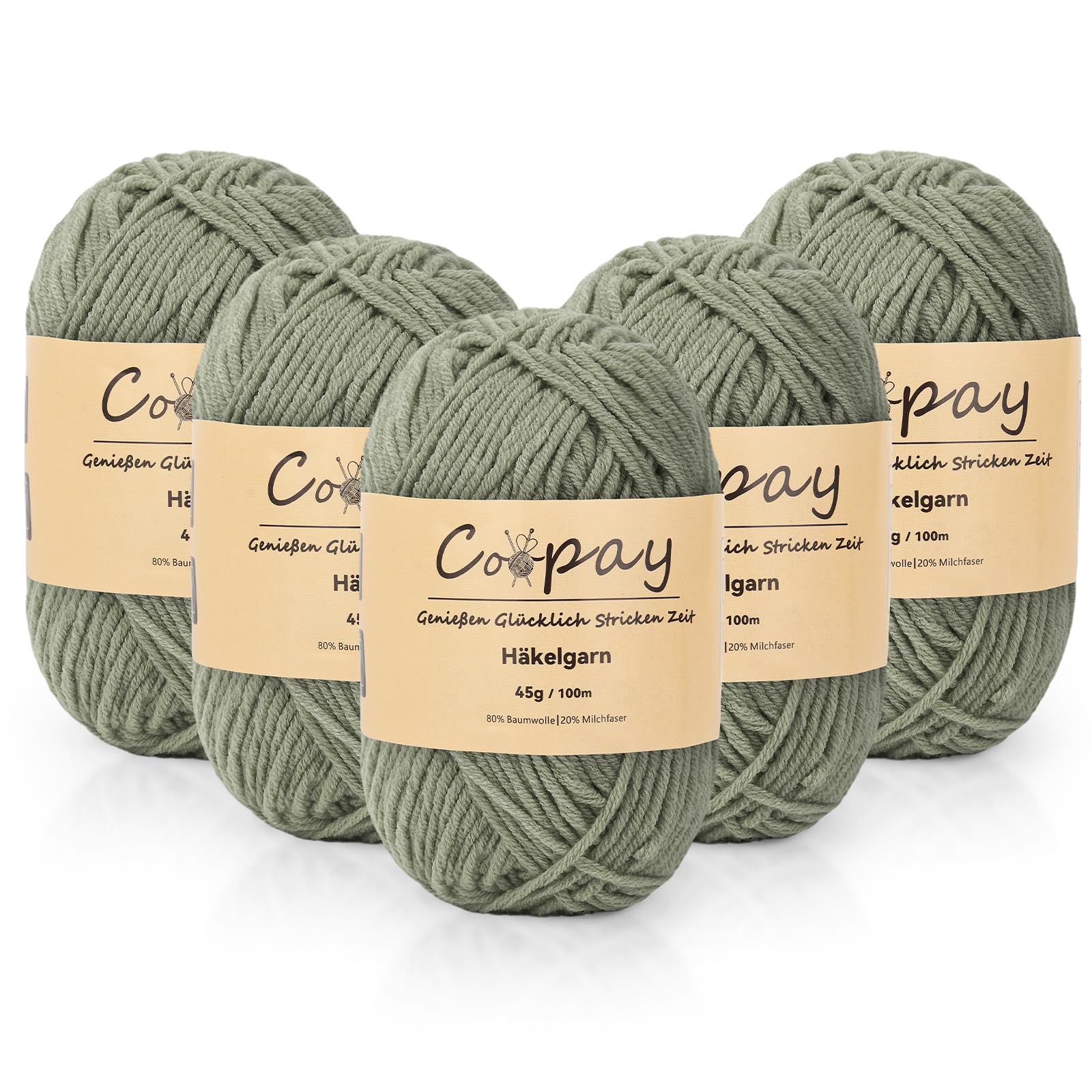 Coopay Wolle zum Häkeln, 225g (5x45g) Weiches Häkelgarn, 5 Faiding Wolle zum Stricken, Babywolle zum Häkeln für Anfänger, Super Weich Häkelgarn Babywolle für Häkel- und Strickprojekt
