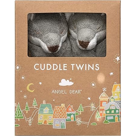 Angel Dear Cuddle Twins Blankie, Grey Fox
