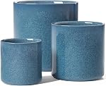 LE TAUCI Ceramic Plant Pots, Set of 3, 6+8+10 Inch Large Planters for Indoor Plants with Drainage and Plug, Mid-Century Modern Indoor Plant Pots, Round Pot Plante Interieur, White