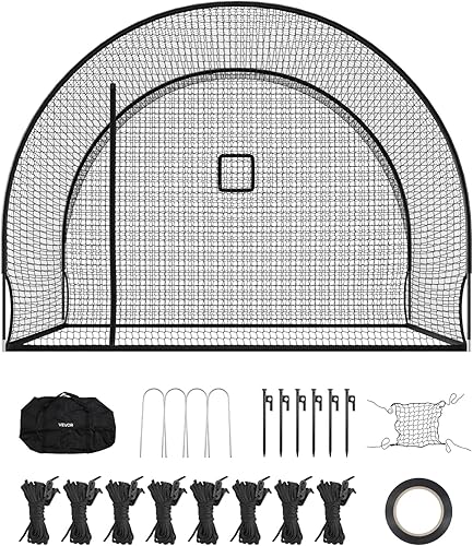 Miniatura 9 de VEVOR Baseball Batting Cage,12223340 FT Fiberglass Portable Batting Cage,Hitting Cages for Baseball & Softball Solo or Team Training,for Backyard