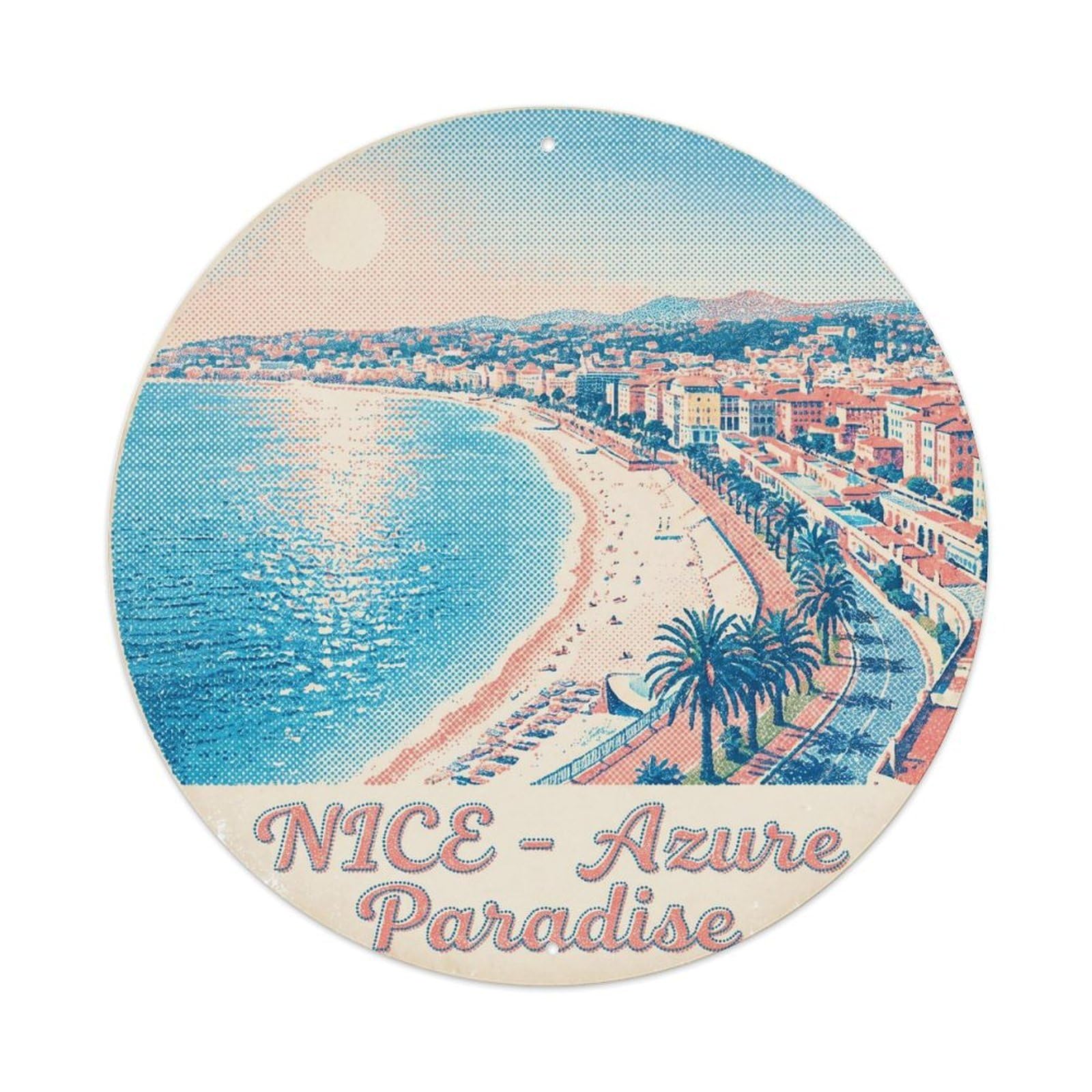 Fqnyr Style Vintage Travel Azure Coast France Metal Tin Sign