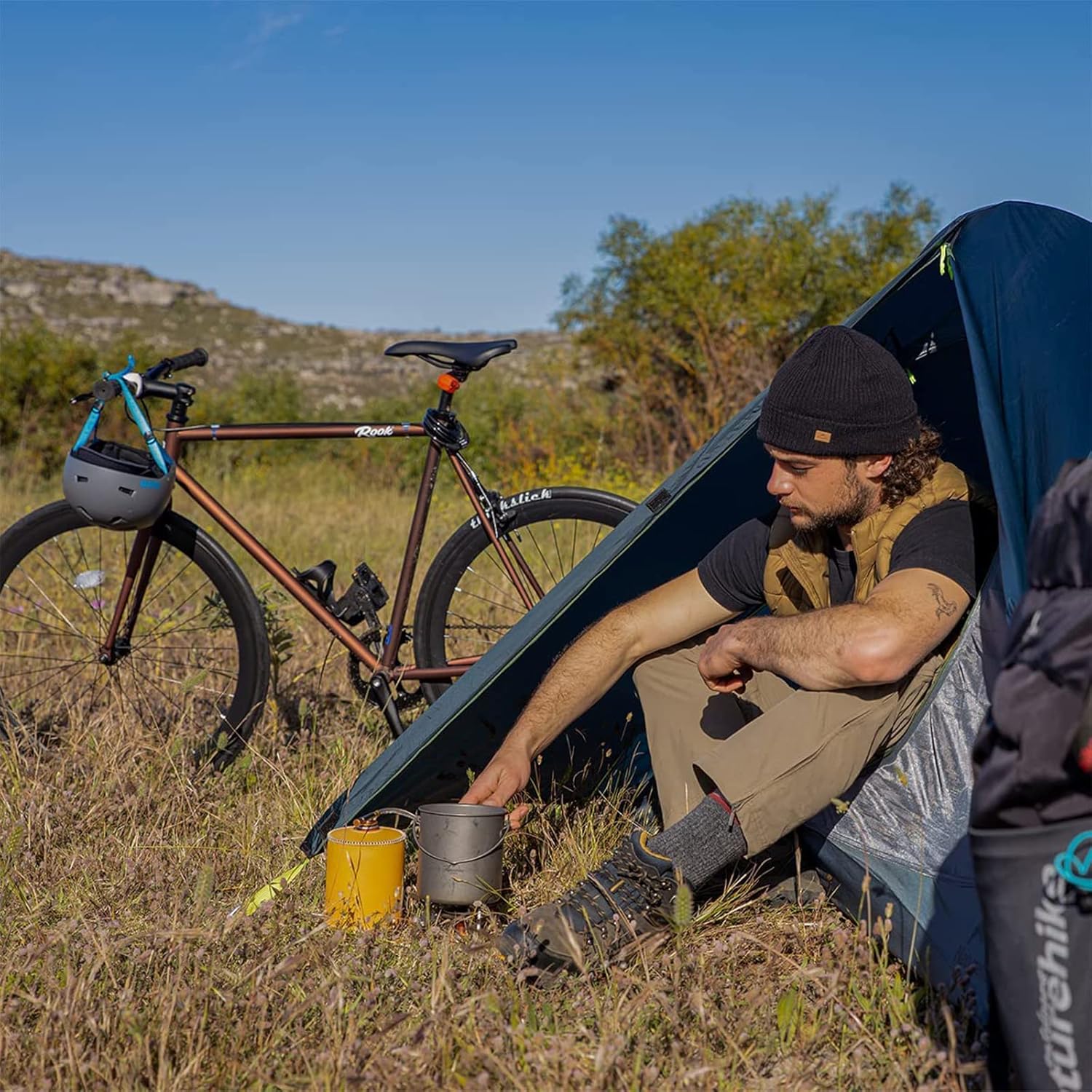 Tienda de campaña ultraligera Naturehike para 1 persona, 3-4 estaciones, para acampar y hacer senderismo