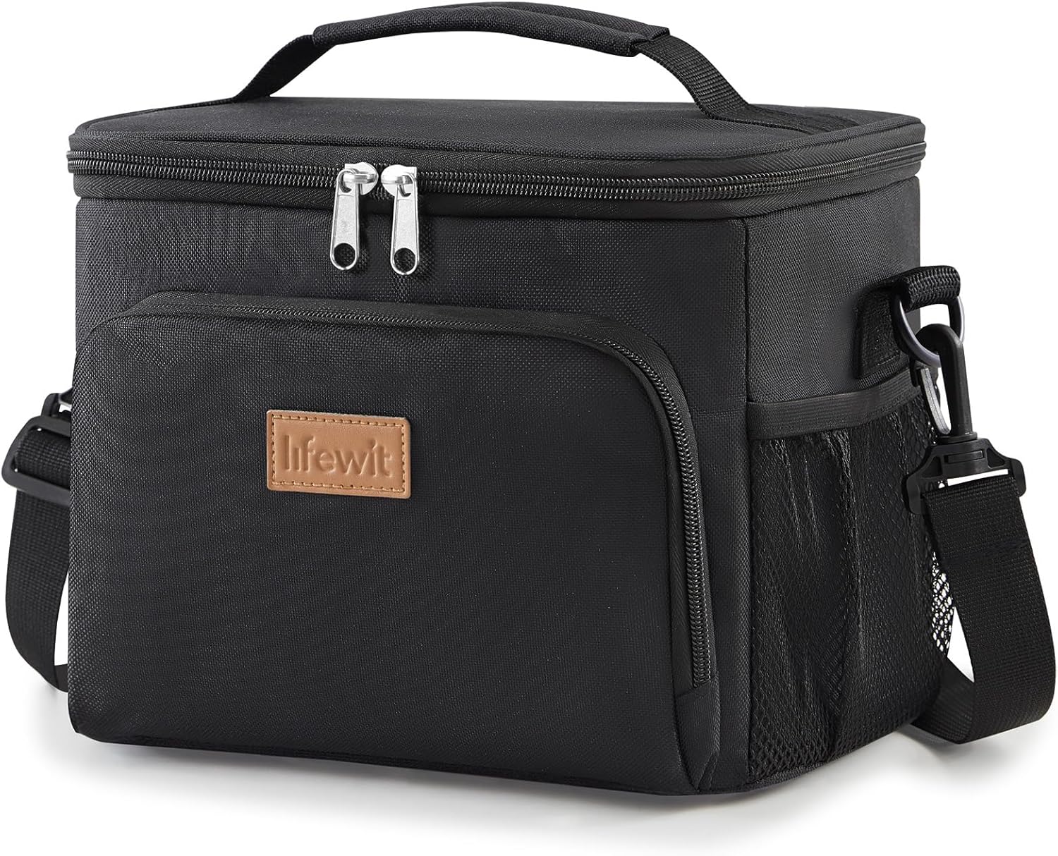 Lifewit Insulated Cooler Bag, Reusable Lunch Bag, Portable Cool Box Leak-Proof, Carry Bag with Adjustable Shoulder Strap for Adults for Work/Picnic, Black, 9L 12 Cans