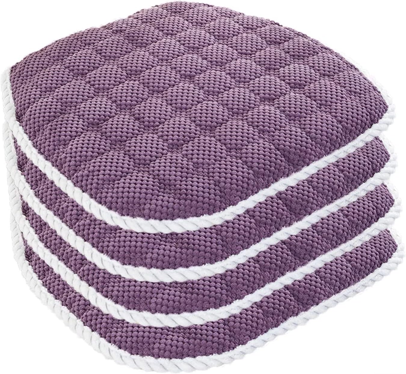 YSCO Kitchen Chair Cushions Set of 4 with Ties Farmhouse, Chair Cushions for Dining Chairs 4 Pack with Ties, Corn Kernels Fabric Seat Cushion for Dining Room, Wearable and Durable Purple