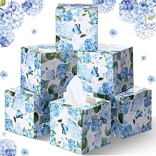 Marsui 4.7 Inch Large Tissue Cube Boxes 2 Ply 7.18 * 8.7 Inch Facial Papers Large Tissues Boxes Cover Bulk Travel Size Fac...