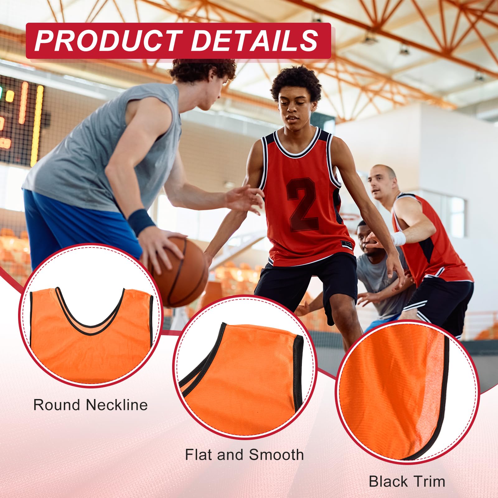 PATIKIL Fußball Leibchen Fussball Herren Trainingsweste, Stück Hallenfussball Umkehrbare Nummerierte Fussballtraining Leibchen mit Gürtel für Volleyball Jugendliche