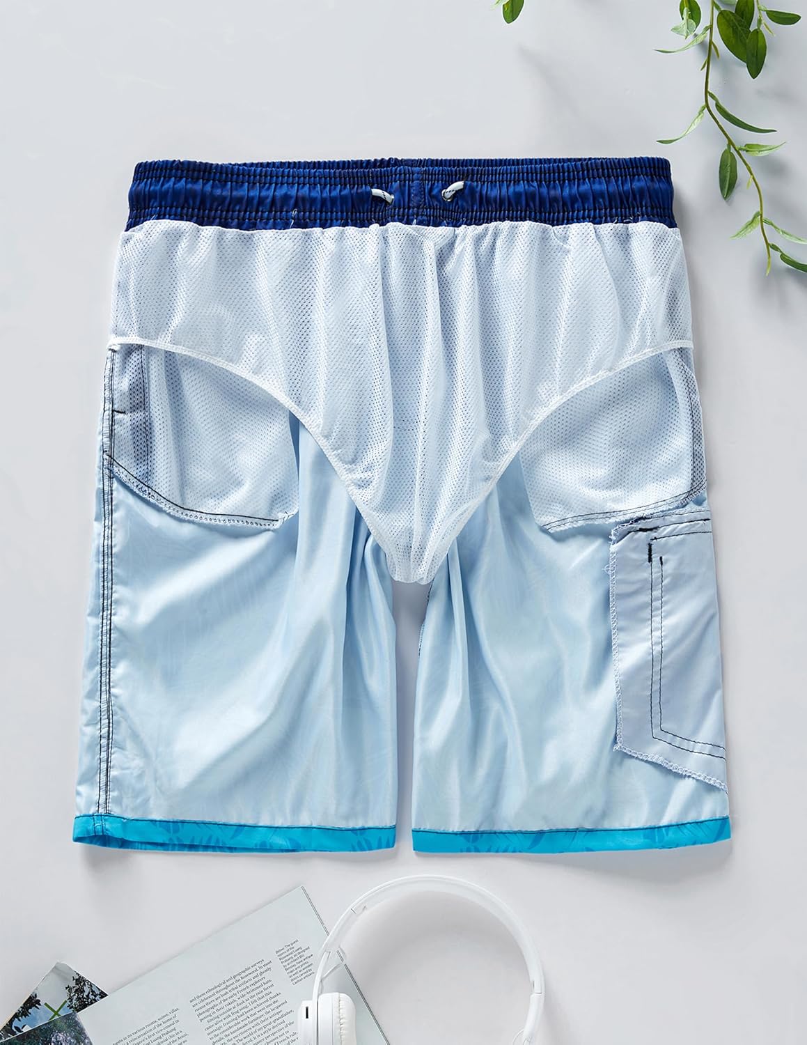 Men's 9" Quick Dry Swim Trunks with Mesh Lining and Cargo Pockets, Beach Shorts Bathing Suits