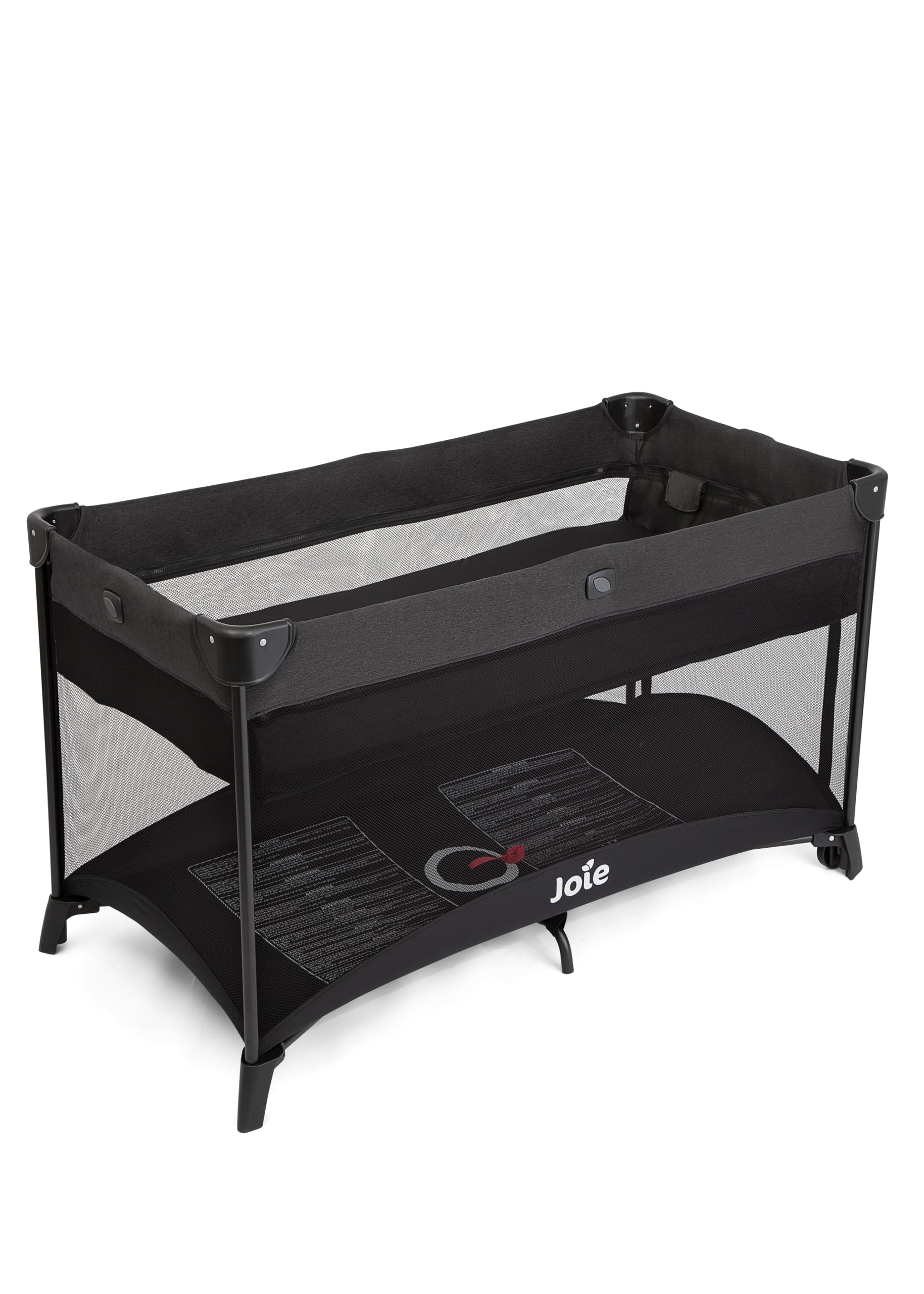 Joie Lettino da viaggio Allura 120 – Culla, rete di ventilazione, ingresso laterale con cerniera, materasso rimovibile, borsa per il trasporto e ruote – dalla nascita fino a 15 kg