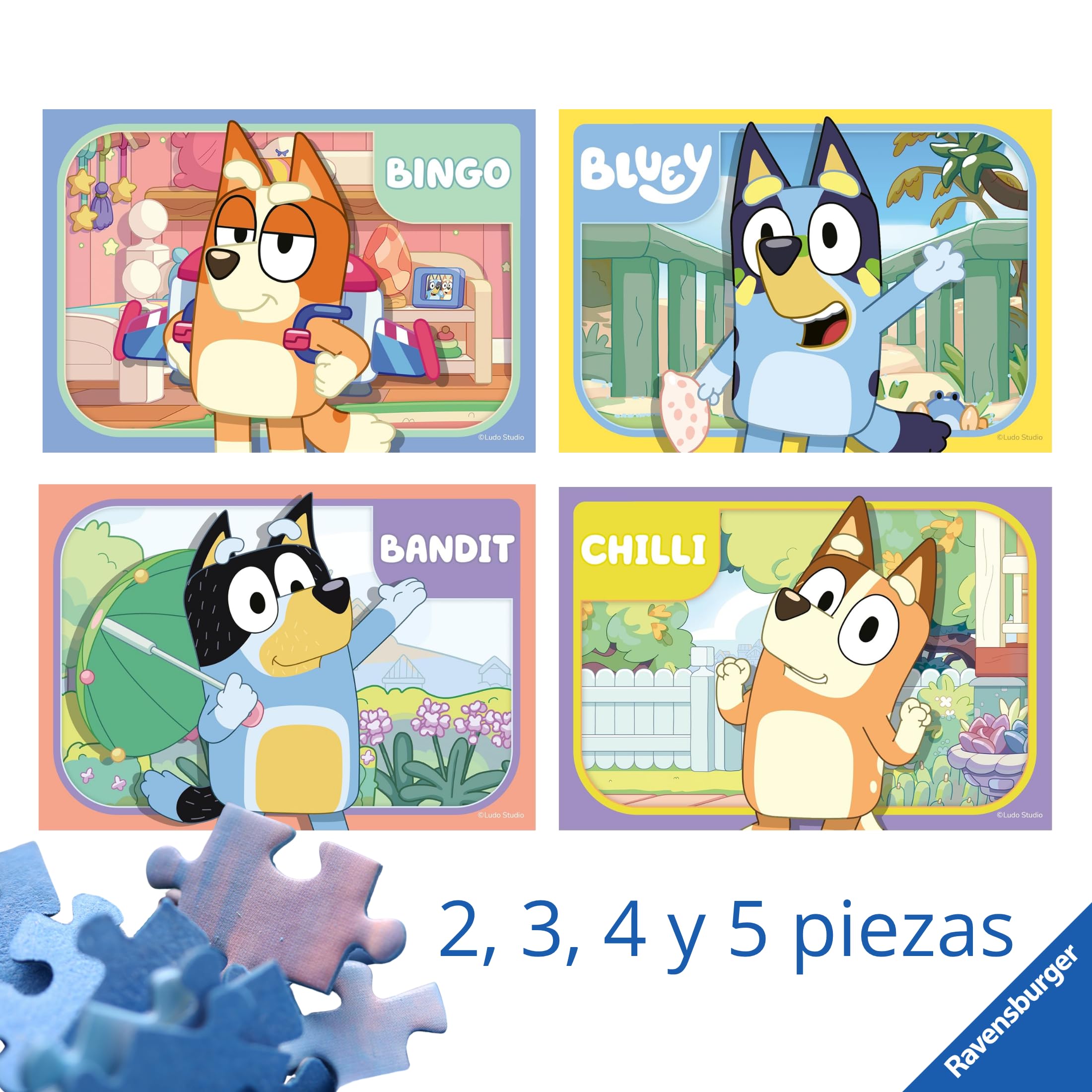 Puzzle Ravensburger Bluey | 4 Puzzles De 42 Piezas | Para Niños De 4 Años | Educativo Y Divertido