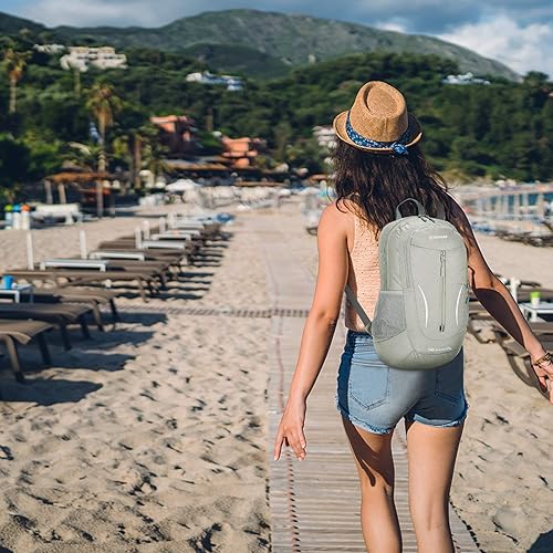 Miniatura 7 de ZOMAKE Mochila plegable ultraligera de 25 litros, mochila de senderismo plegable resistente al agua, pequeña mochila plegable para viajes (gris