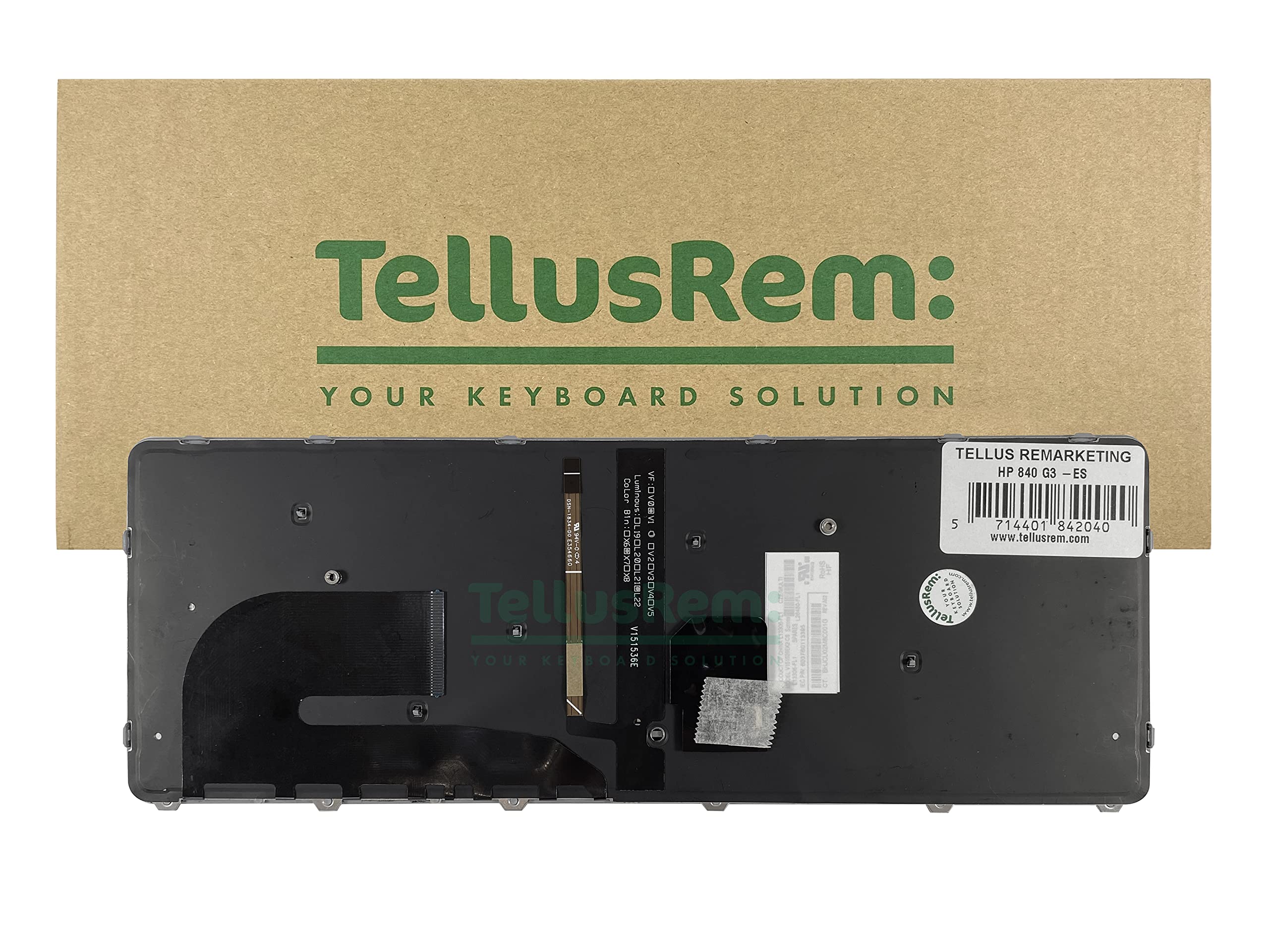 Teclado de respuesto Español retroiluminado para HP 840 G3, 745 G3, 840 G4, 745 G4