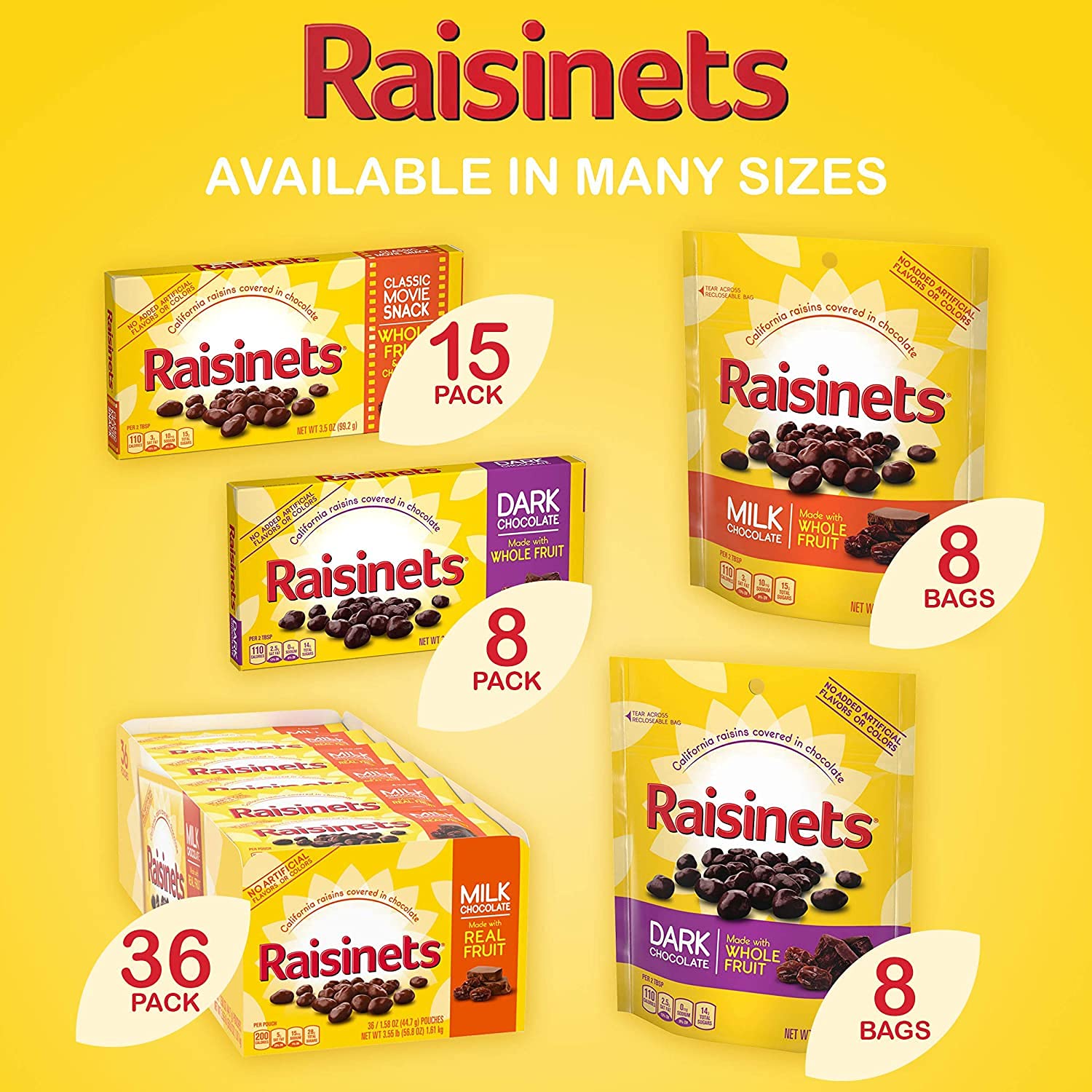 Milk Chocolate Covered Raisins, Individually Wrapped Bulk