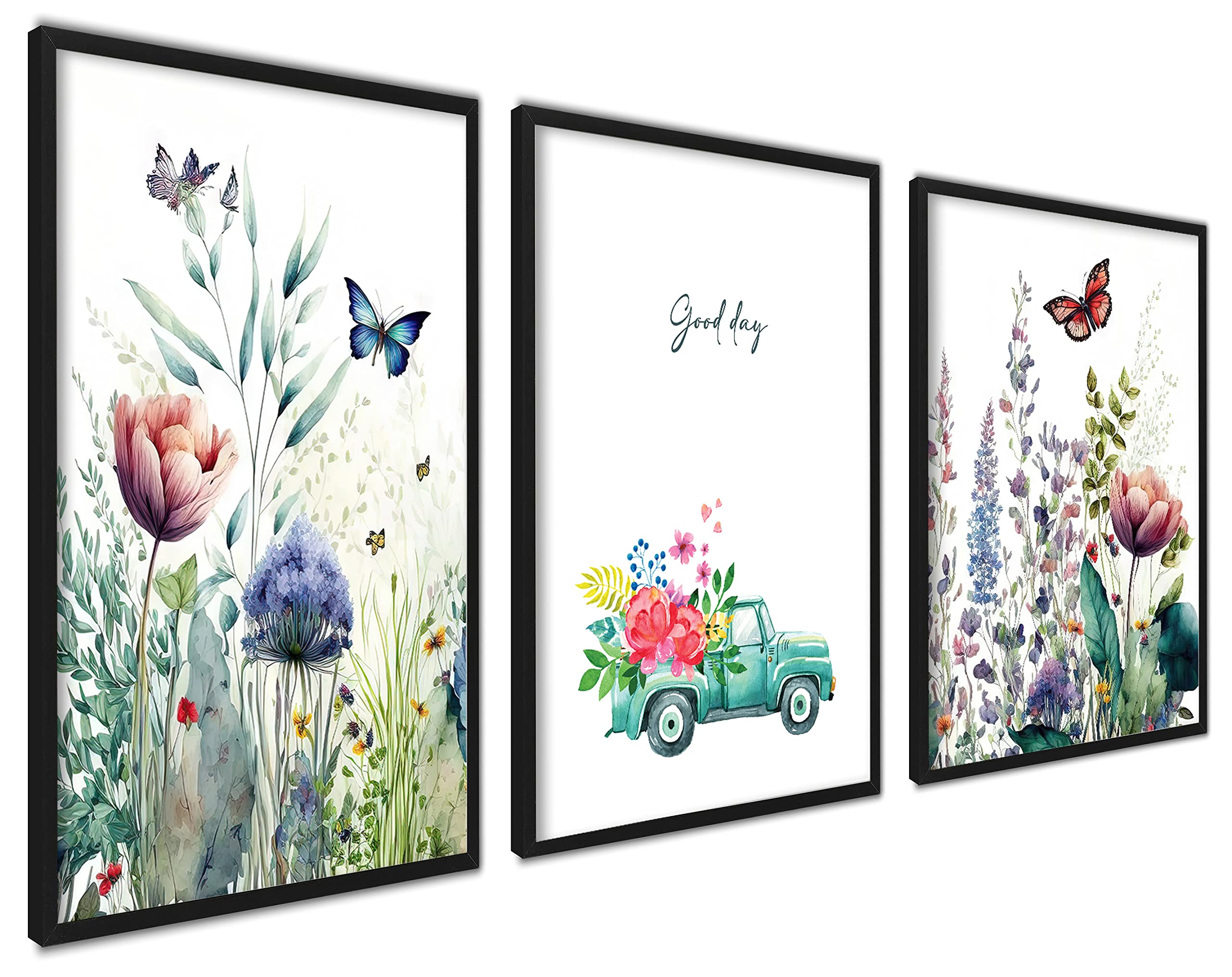 ag.art deco Pack of 3 Wall Art 50x70cm Black Frame Wall Decor Modern Design — image 1