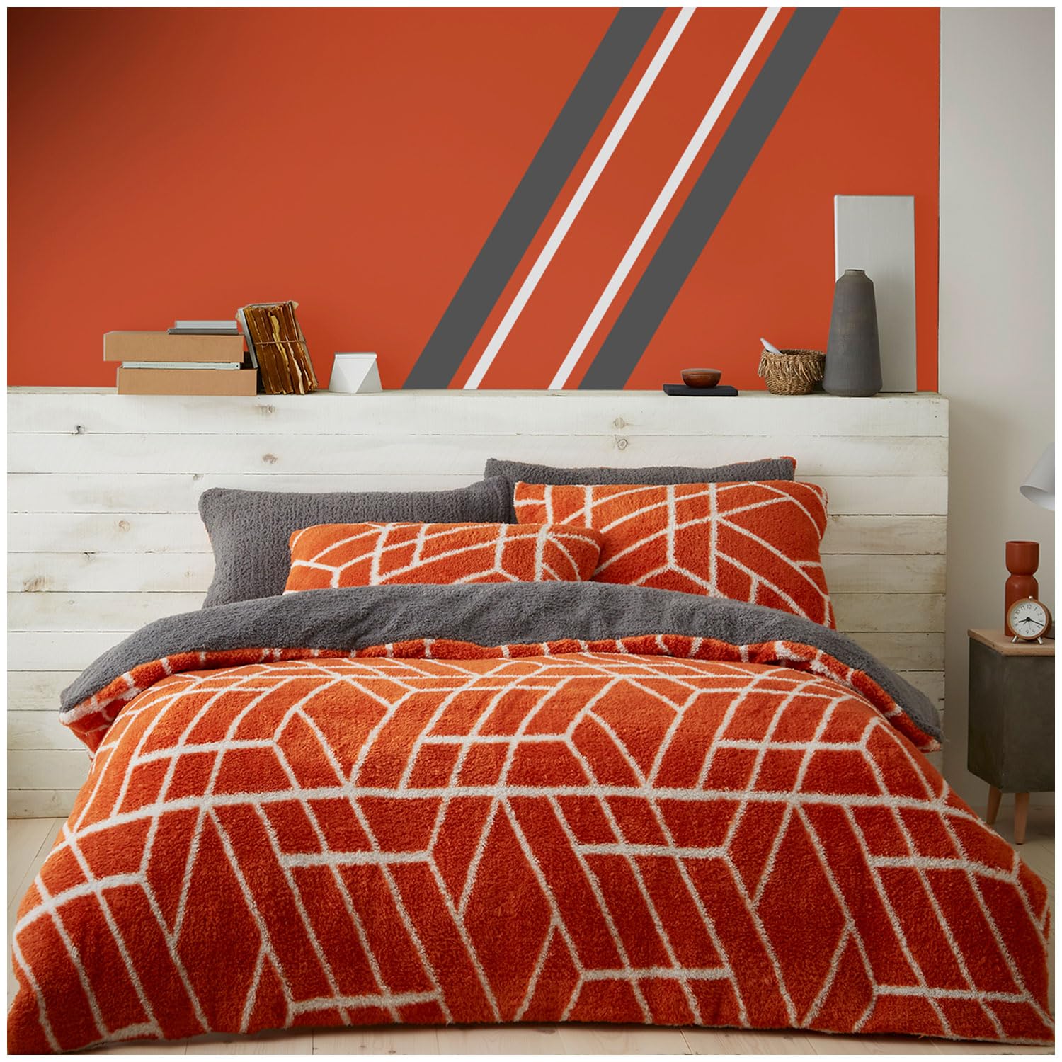 GAVENO CAVAILIA Single Ely Geo Printed Duvet Cover - Burnt Orange