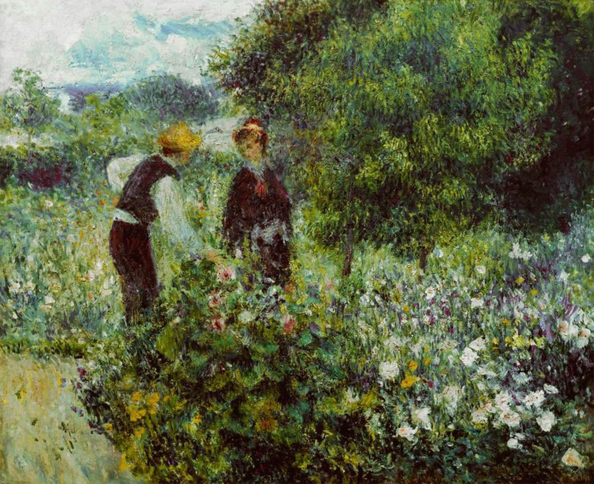 ARTXLXXBN Famous Art Print Poster Vintage Wall Art Picking Flowers by Pierre Auguste Renoir Canvas Art Poster for Home Decor 60x90cm