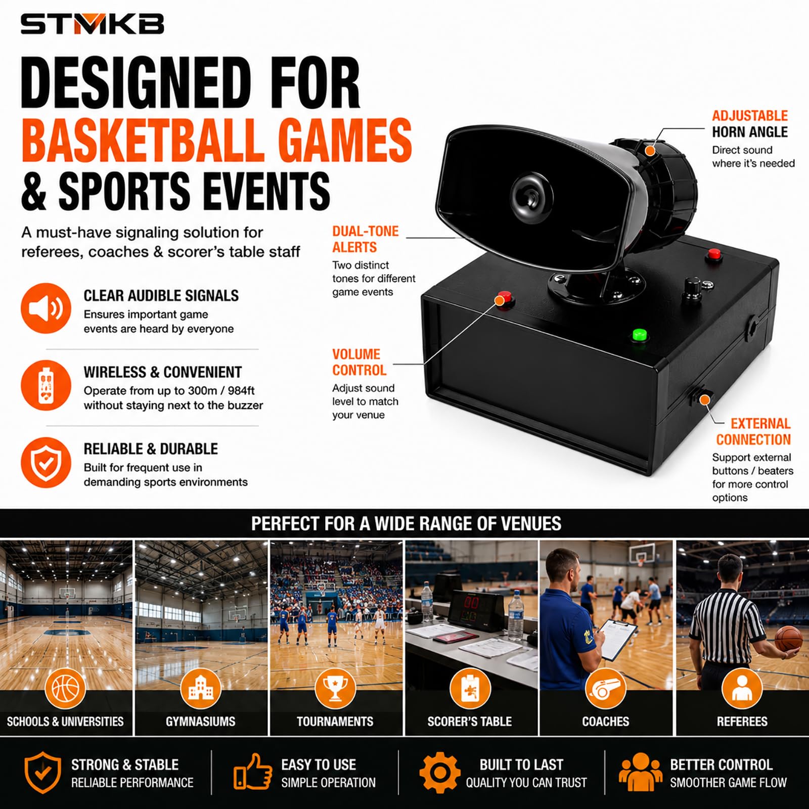 Zumbador De 40 W Para Juegos De Baloncesto Con Control Remoto Inalámbrico