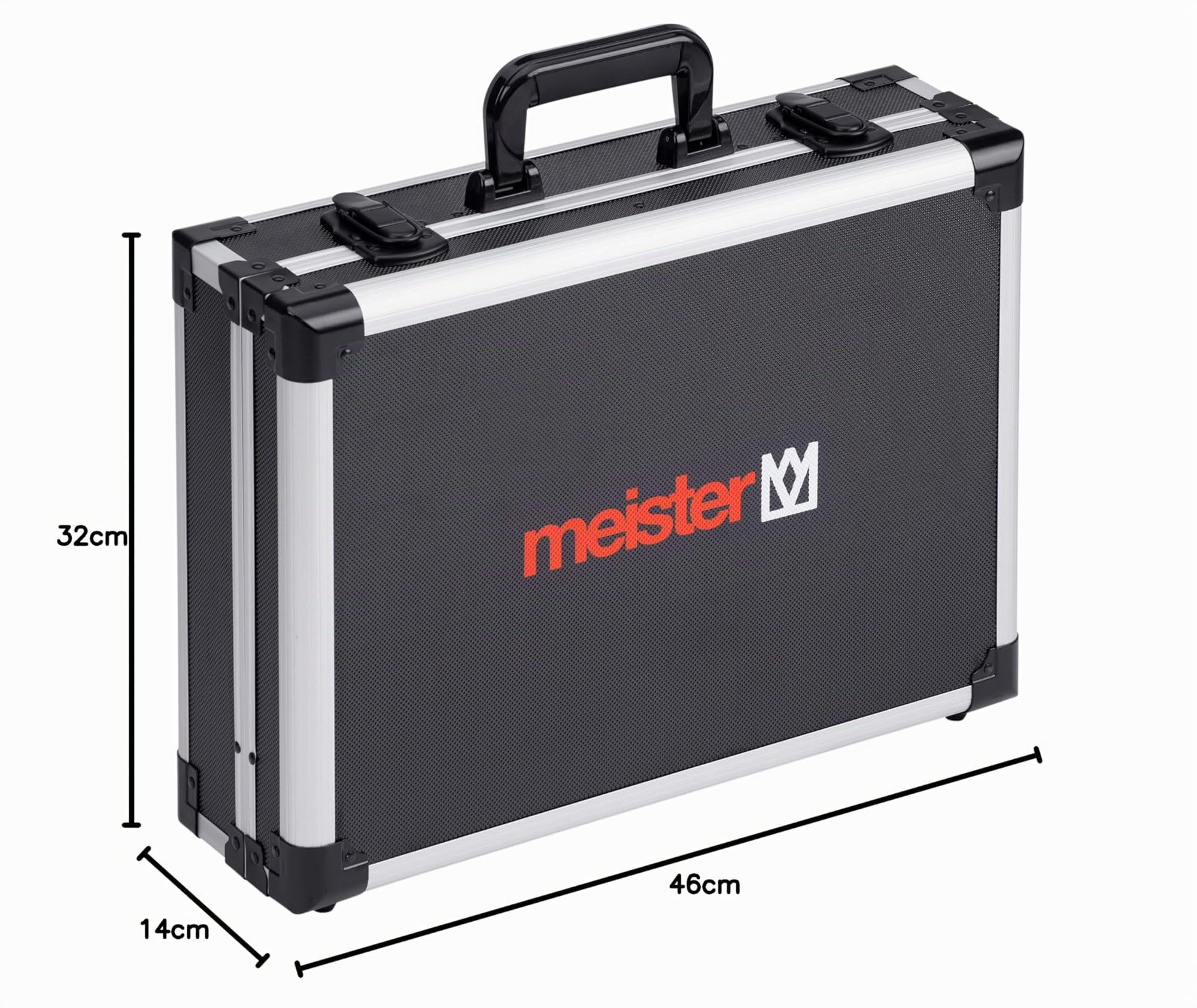 Meister Valigetta attrezzi vuota - 460x320x140 mm - Scomparti individuali - 15 tasche, elastici - Portata 15 kg - Valigia alluminio robusta/Cassetta/Organizer / 9095070
